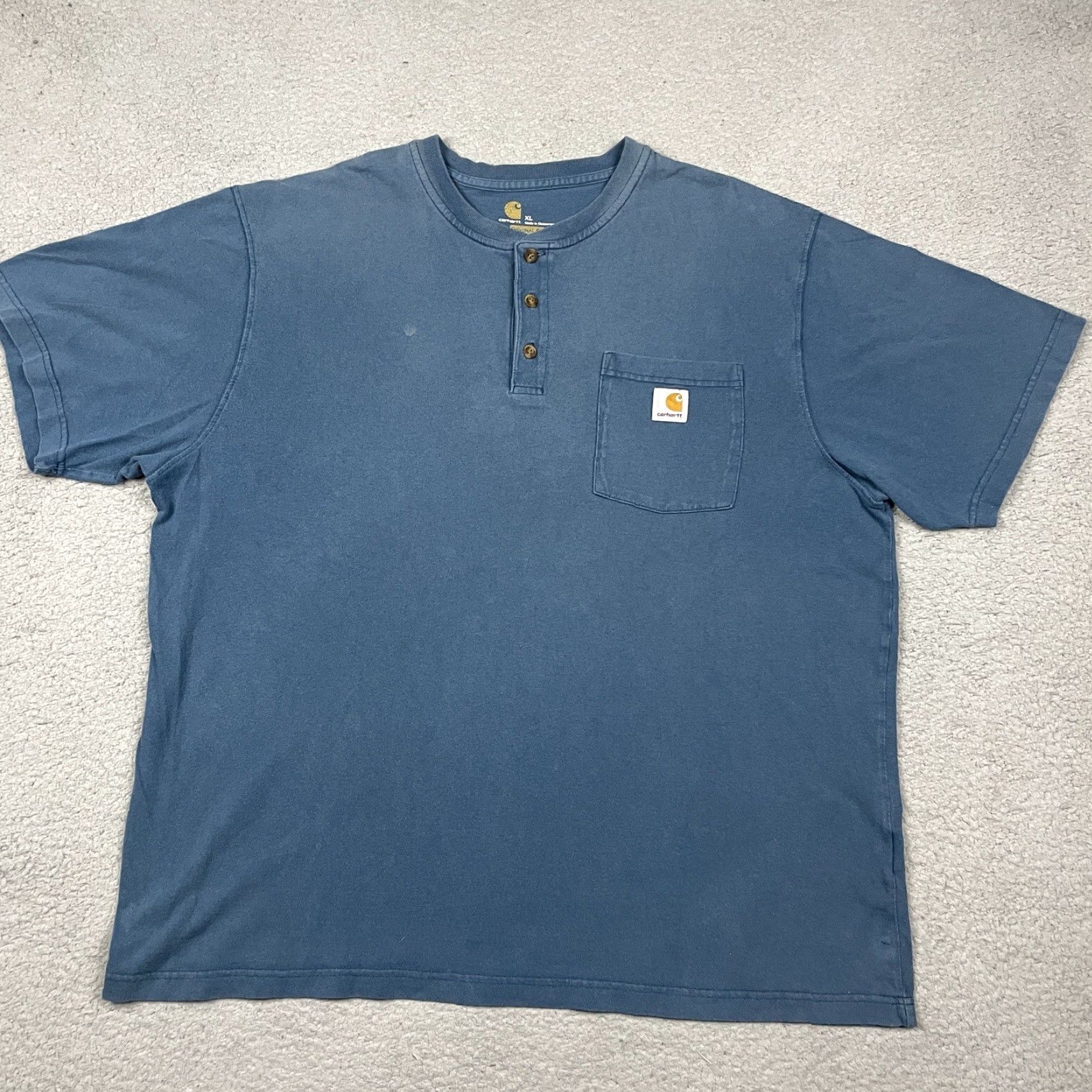 Carhartt VINTAGE Carhartt T-shirt Adult XL Gray Faded Pocket Work Wear Shirt XL Blue 90s Thrashed Logo Pockets Mens Size US XL / EU 56 / 4 - 2 Thumbnail