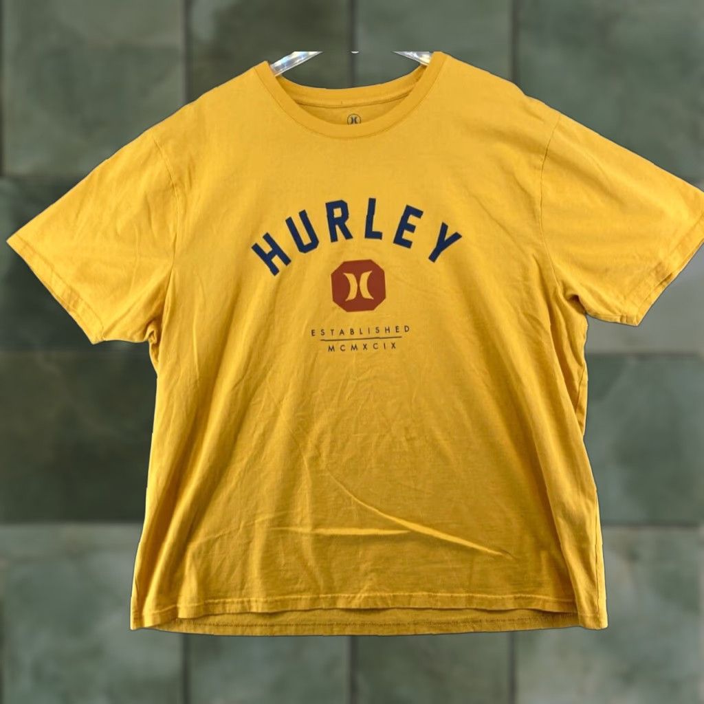 Hurley Hurley Men's TShirt 2XL Yellow Logo Shirt Adult 2XL Yellow Hurley Logo Beach Colorful 90s Mens Size US XXL / EU 58 / 5 - 1 Thumbnail