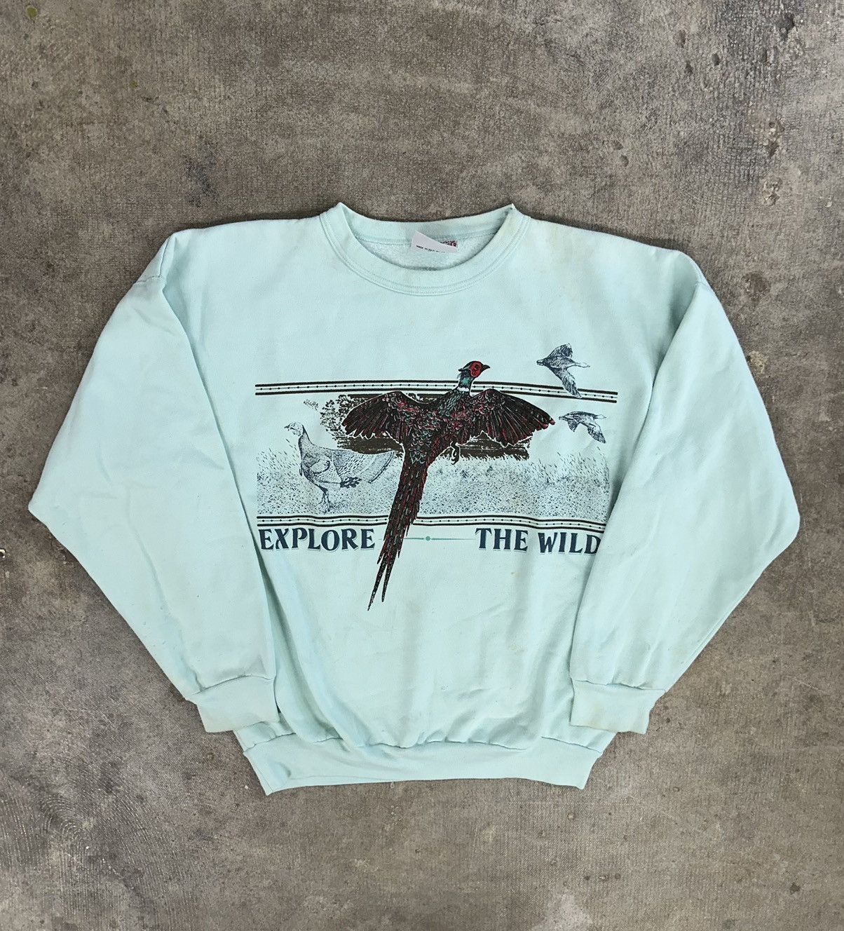 Vintage Vintage 90s Explore The Wild Pheasant Bird Sweatshirt READ Size US M / EU 48-50 / 2 - 1 Thumbnail