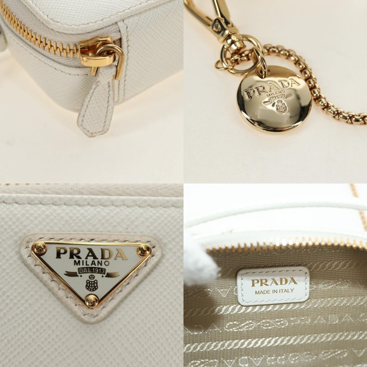 Prada Prada Leather Chain Mini Shoulder Bag White Size ONE SIZE - 10 Thumbnail