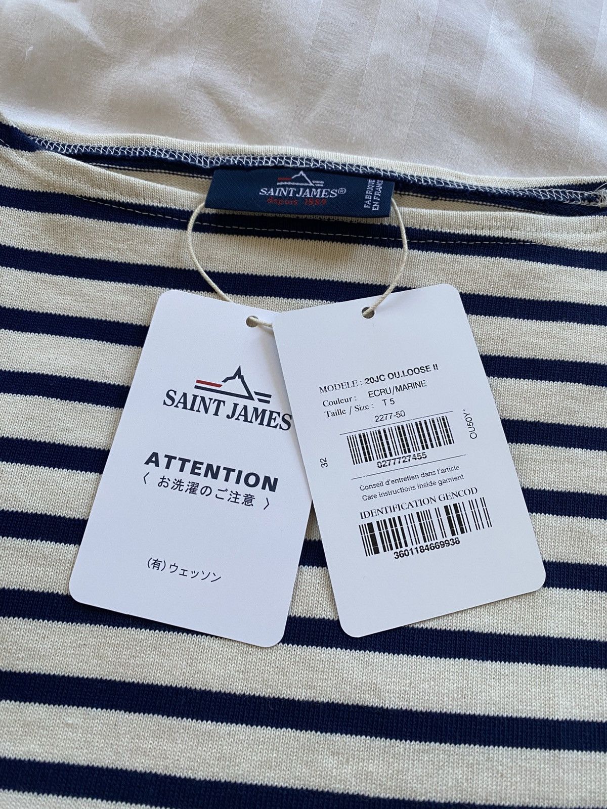 Saint James Breton Stripe LS Tee (Ouessant Loose) Size US M / EU 48-50 / 2 - 4 Thumbnail