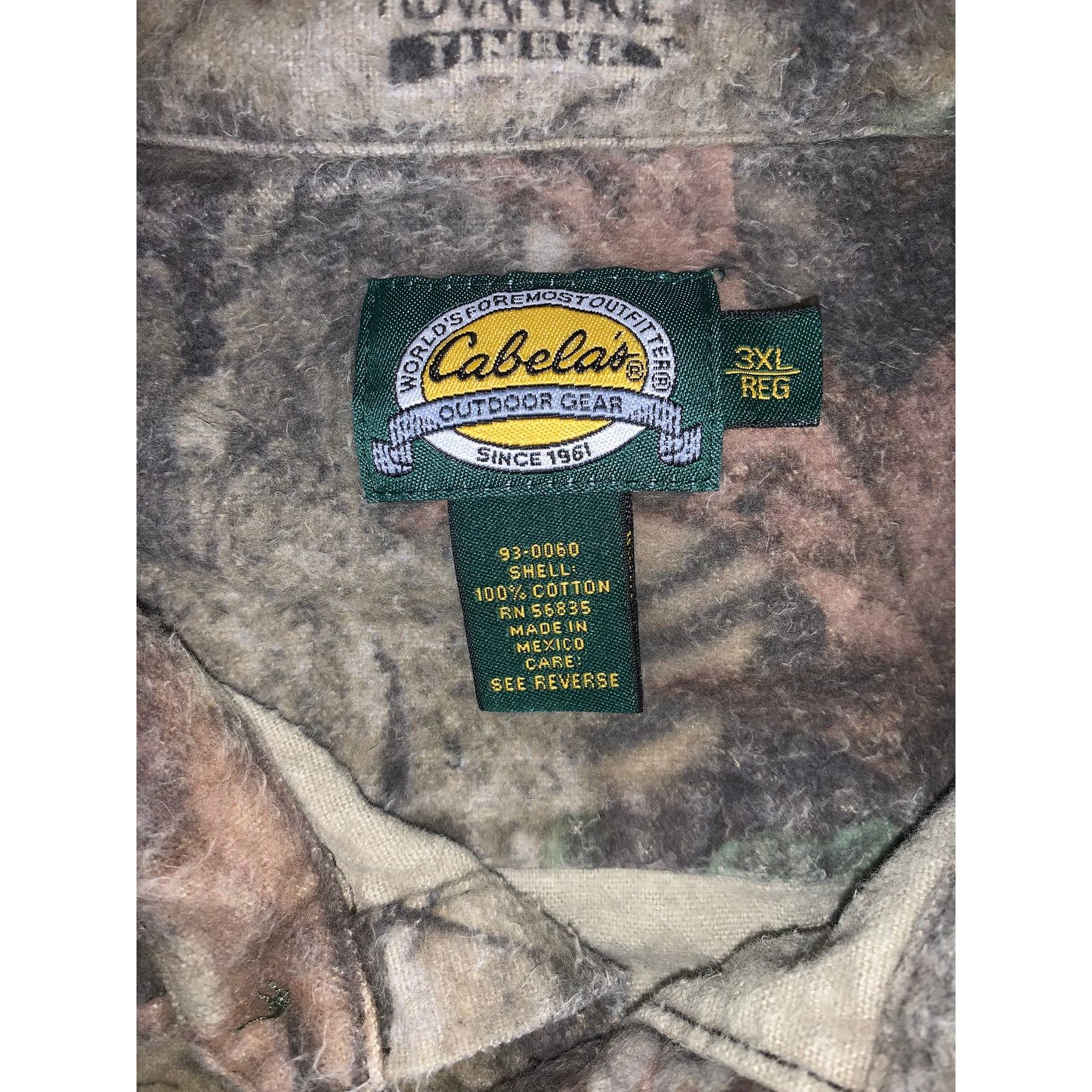 Cabelas Cabela's Realtree Camo Button Up Shirt 3XL Hunting Size US XXL / EU 58 / 5 - 3 Thumbnail