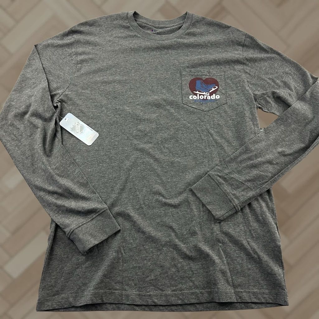 Champion Champion Colorado Avalanche Long Sleeve T Shirt Men’s Large Gray Pocket Shirt Size US L / EU 52-54 / 3 - 1 Thumbnail