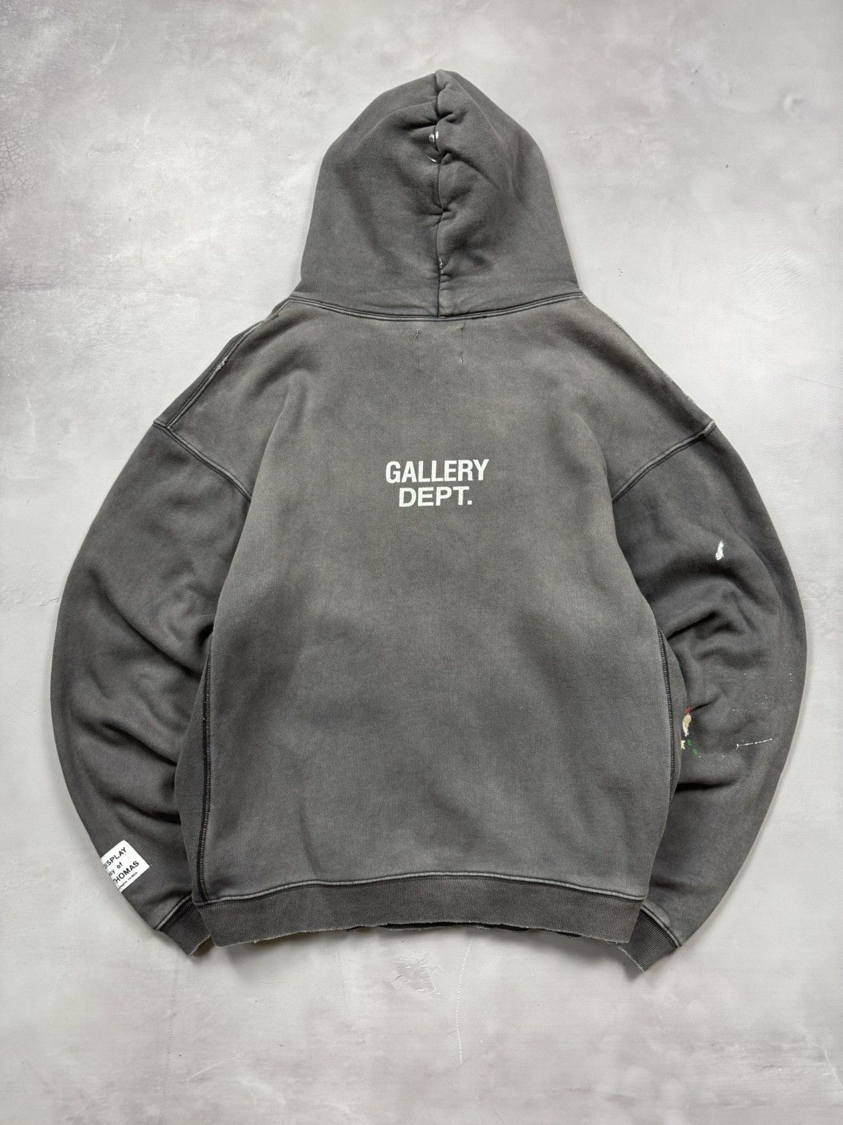 GALLERY DEPT.DISTRESSED ATK HOODIE Lサイズ Gallery Dept. Gallery Dept ATK Logo Distressed Hoodie(Grey/L