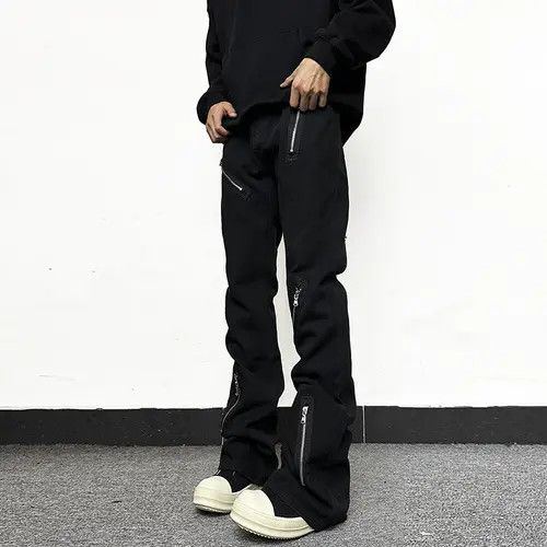 VIBE Black Zipper Flare Pants Size US 30 / EU 46 - 8 Thumbnail