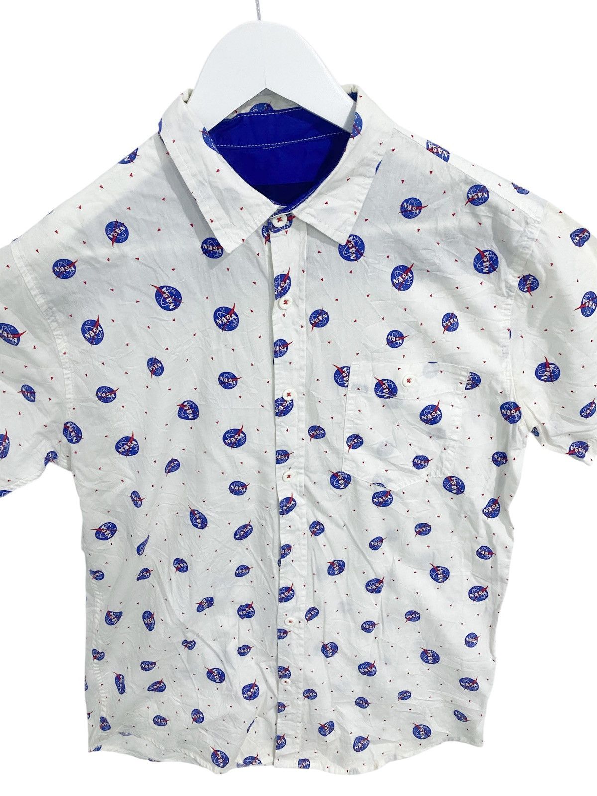 Japanese Brand BuzzAldrin Nasa Logo Over Print Button Up Shirt Size US M / EU 48-50 / 2 - 2 Thumbnail