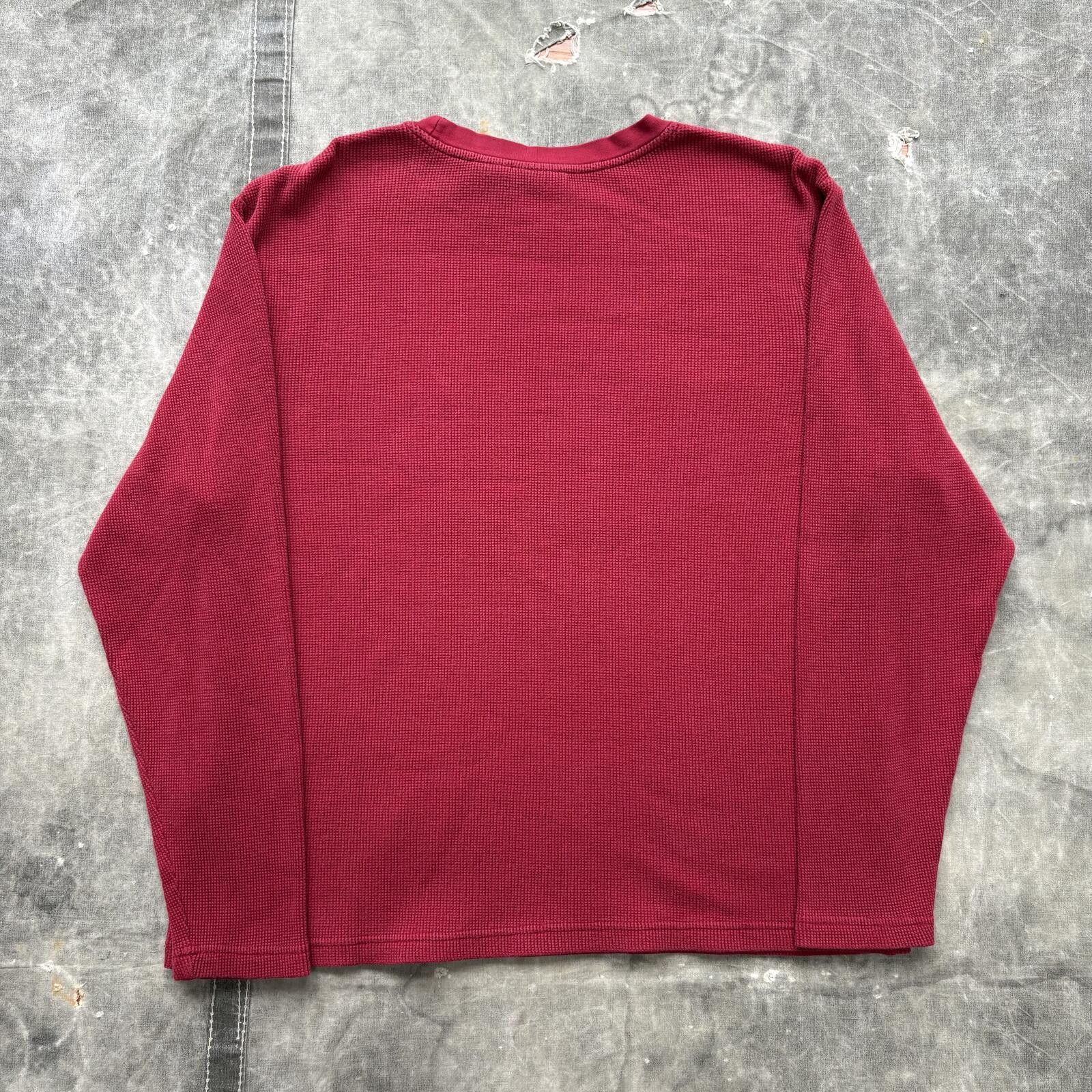 L.L. Bean Vintage Y2K Red L.L. Bean Tree Thermal Waffle Knit Shirt Size US M / EU 48-50 / 2 - 5 Thumbnail