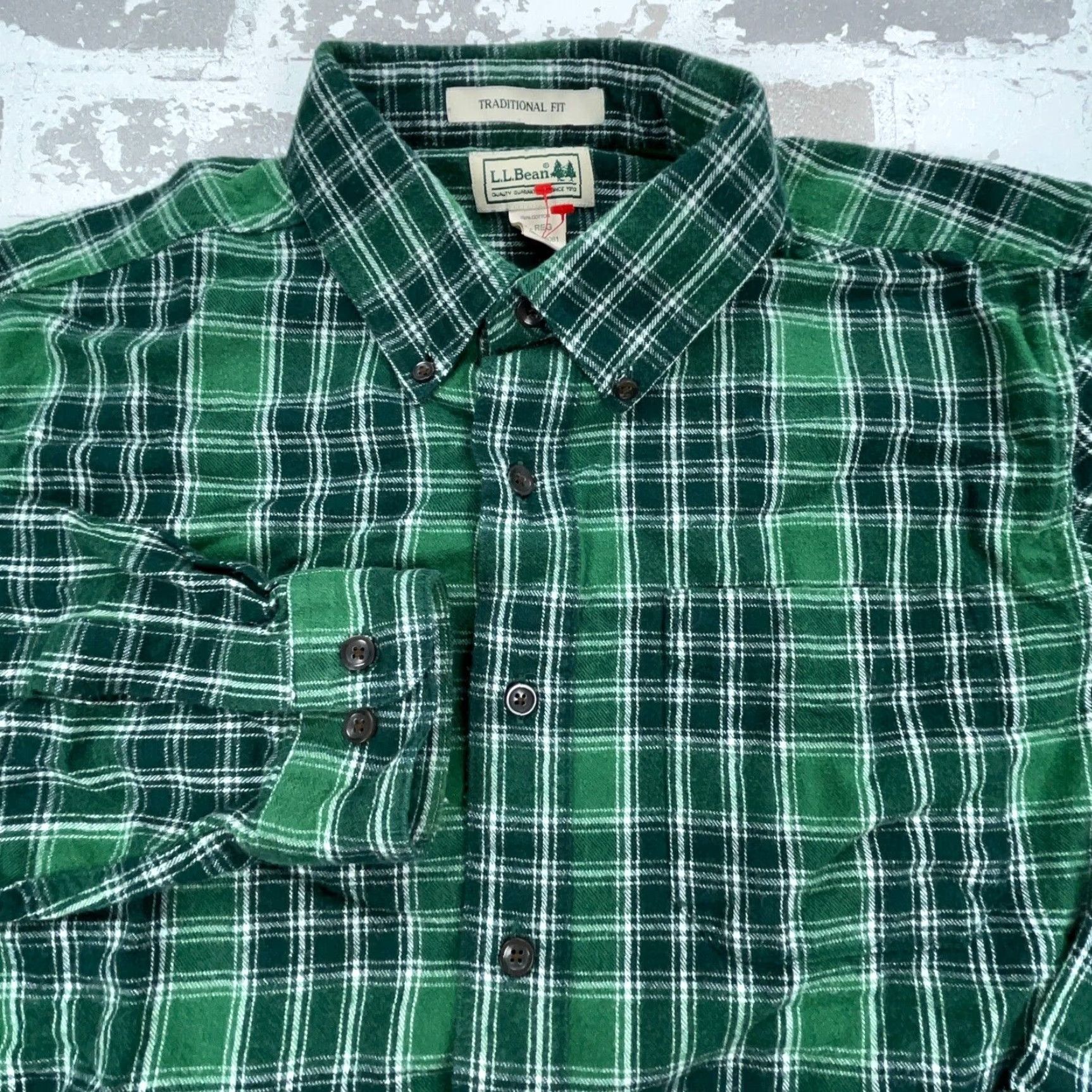 Vintage LL Bean Shirt Men Medium Green Flannel Button Up Plaid Traditional Fit Camp Size US M / EU 48-50 / 2 - 3 Thumbnail