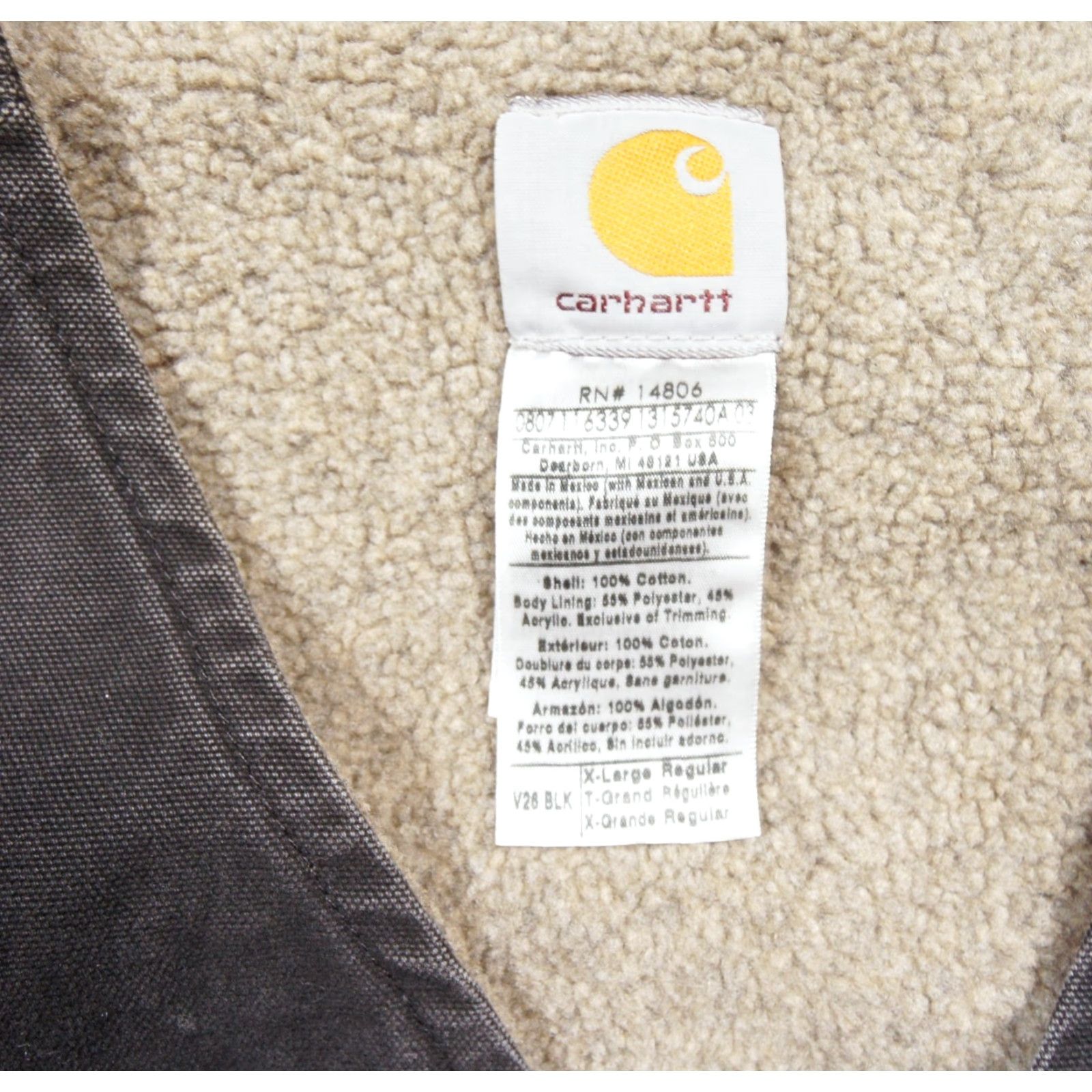 Carhartt VINTAGE Carhartt Jacket Mens XL Black Vest Sherpa Fleece Lined Canvas Workwear Adult Size US XL / EU 56 / 4 - 6 Thumbnail