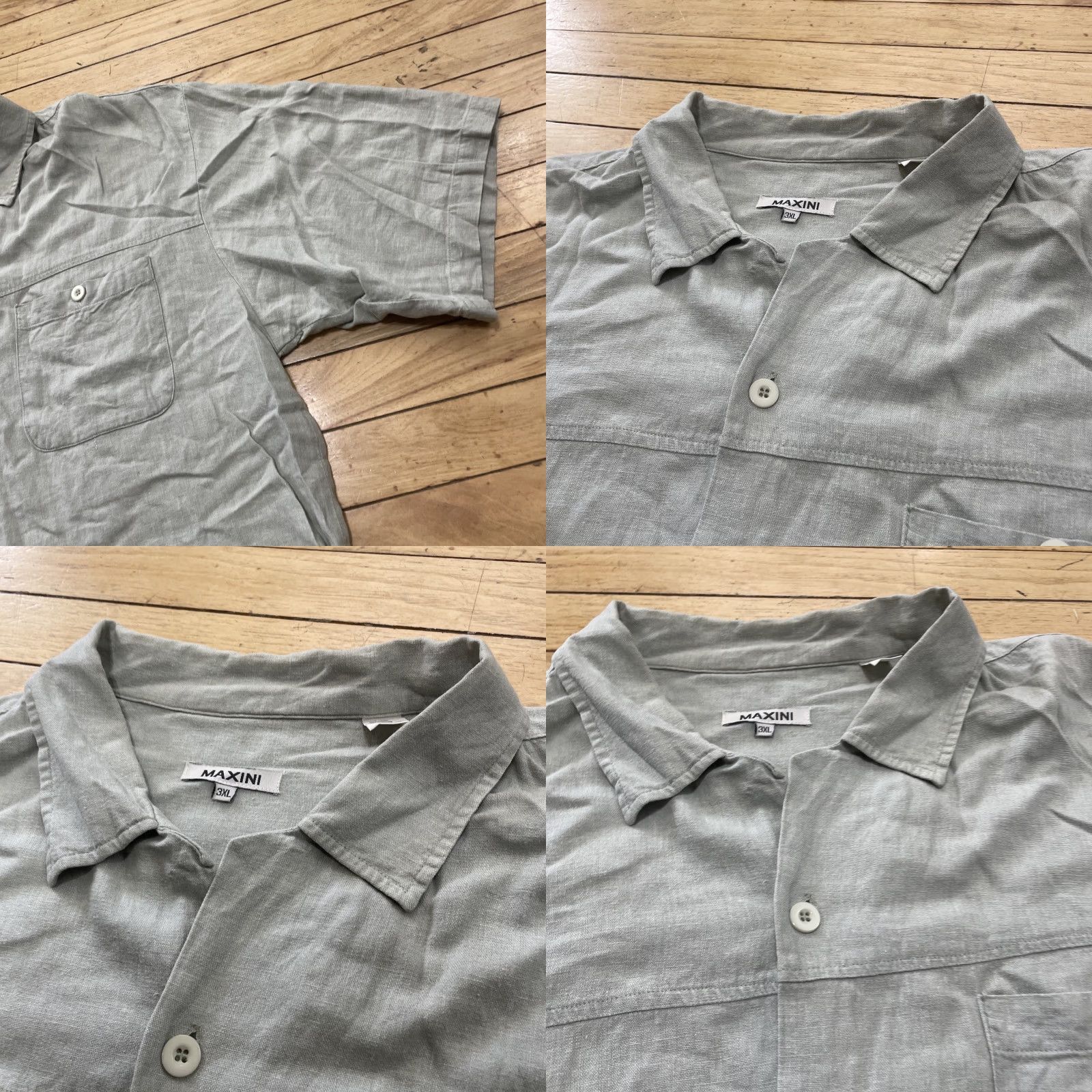 Vintage VINTAGE Inserch Maxini Linen Shirt Men 3XL Button-Up Short Sleeve Collared Relaxed Green Linen Men Casual Summer Spring 3XL Mens Size US XXL / EU 58 / 5 - 10 Thumbnail