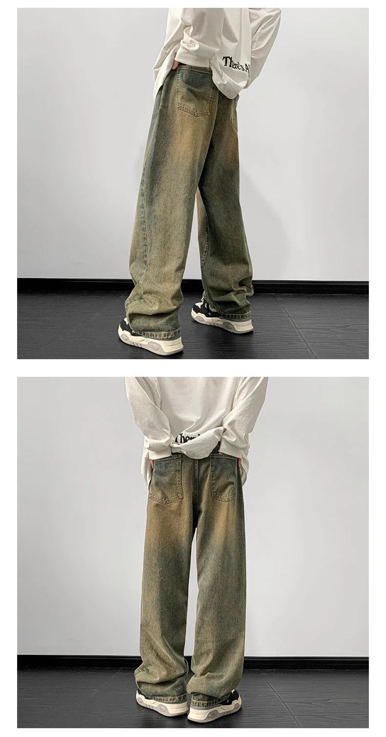 Japanese Brand Straight Denim Pants Harajuku Size US 33 - 4 Thumbnail