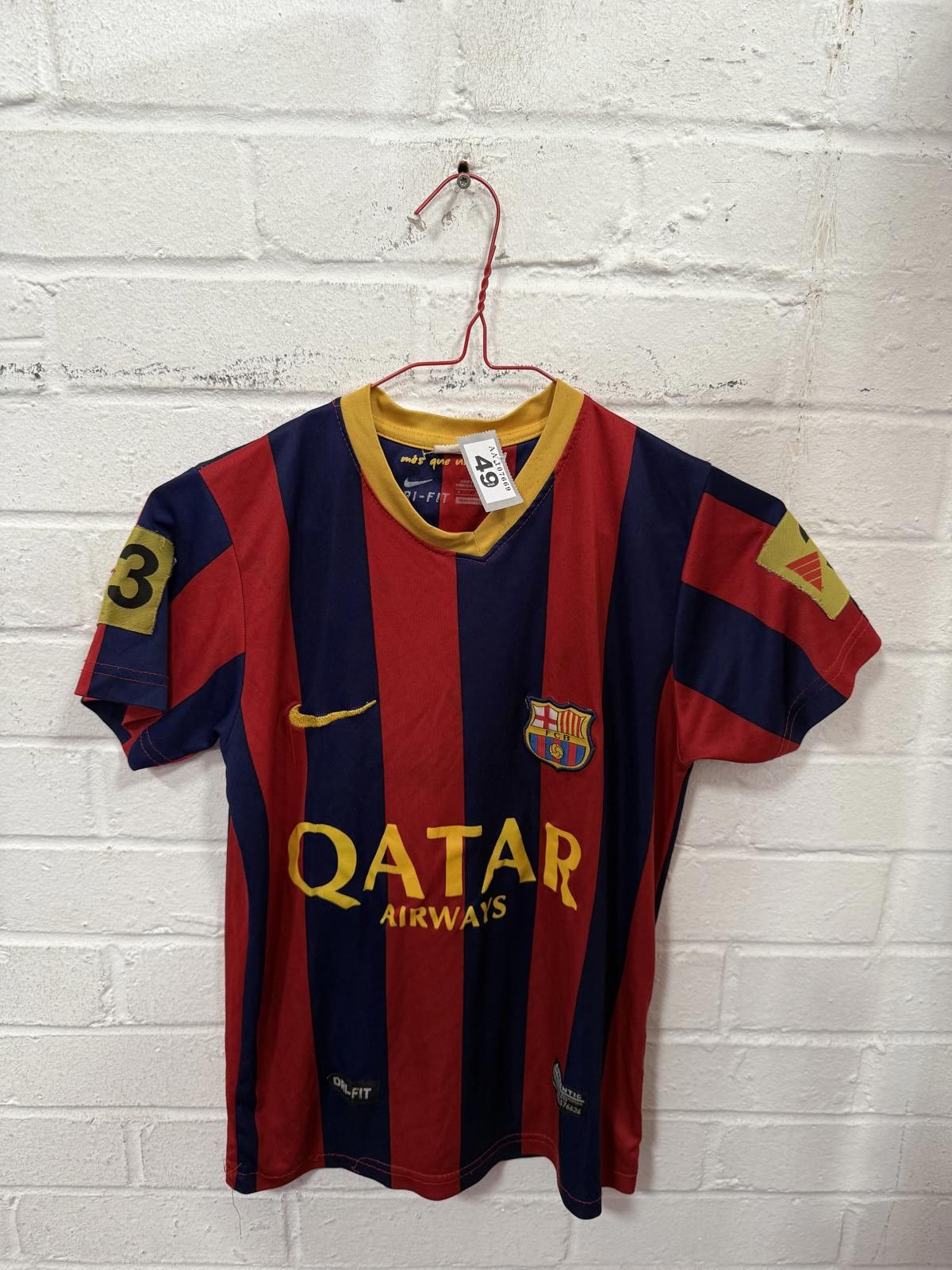 Nike FC Barcelona Qatar Airways Home Soccer Jersey Size ONE SIZE - 1 Thumbnail