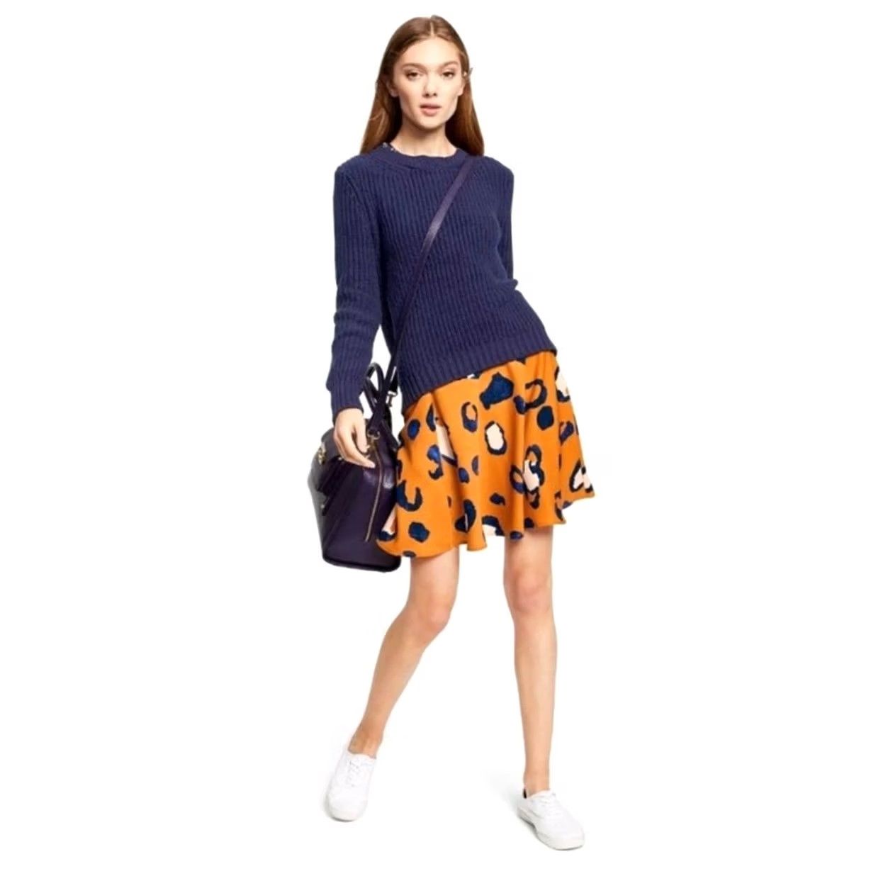 Vintage 3.1 Phillip Lim for Target Skirt Animal Leopard Print Skater Flare Mini size 6 Orange Womens Skirt Leopard 90s Theme Womens Size 28" / US 6 / IT 42 - 3 Thumbnail