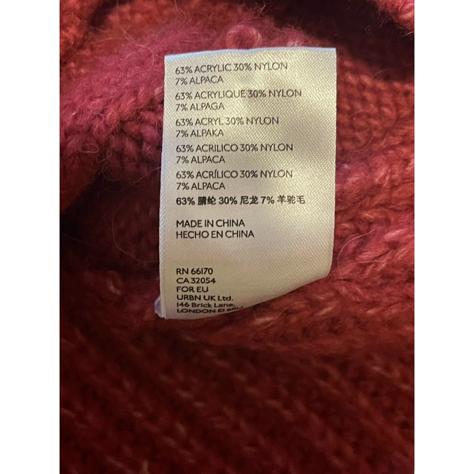 Anthropologie Anthropologie Sweater Cable-Knit V-Neckline M Burgundy Women Pullover Size M / US 6-8 / IT 42-44 - 6 Thumbnail