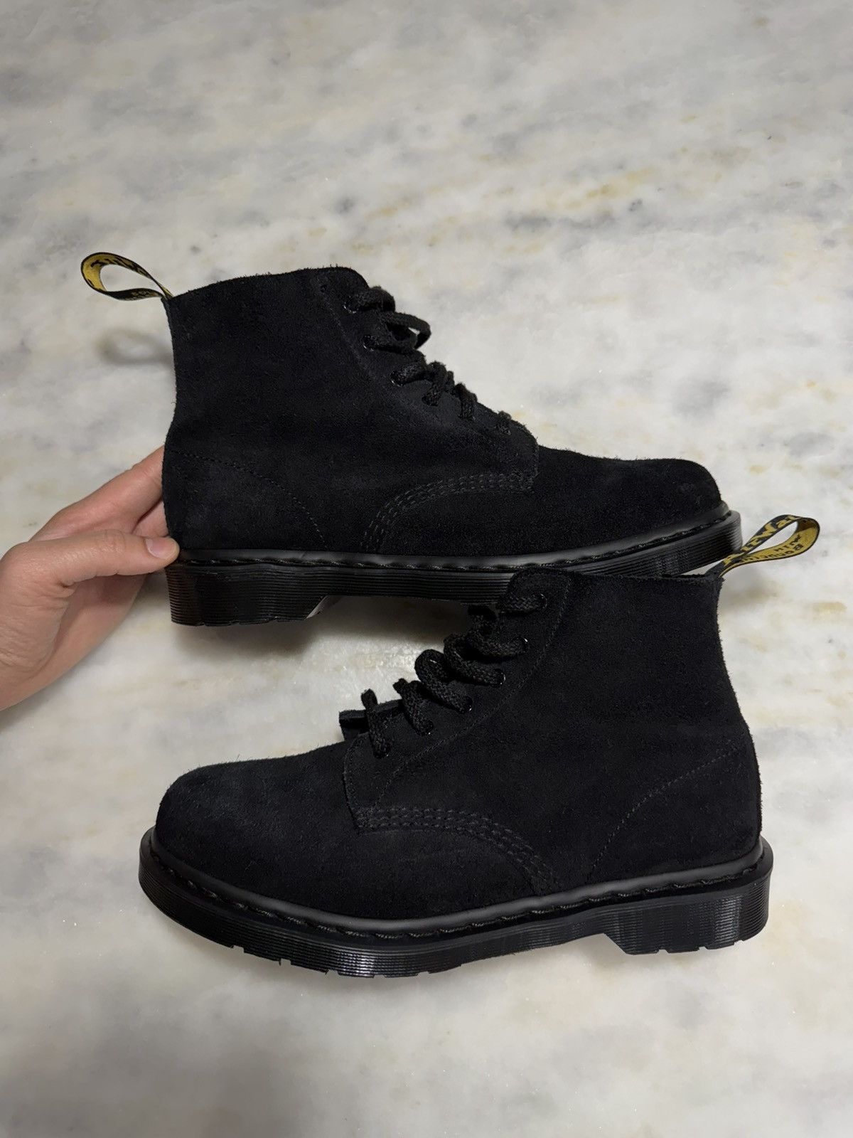 Dr. Martens Dr. Martens, 101 Mono Lace-Up Boot(Men)BlackSuedeBootsSize10 Size US 10 / EU 43 - 8 Thumbnail