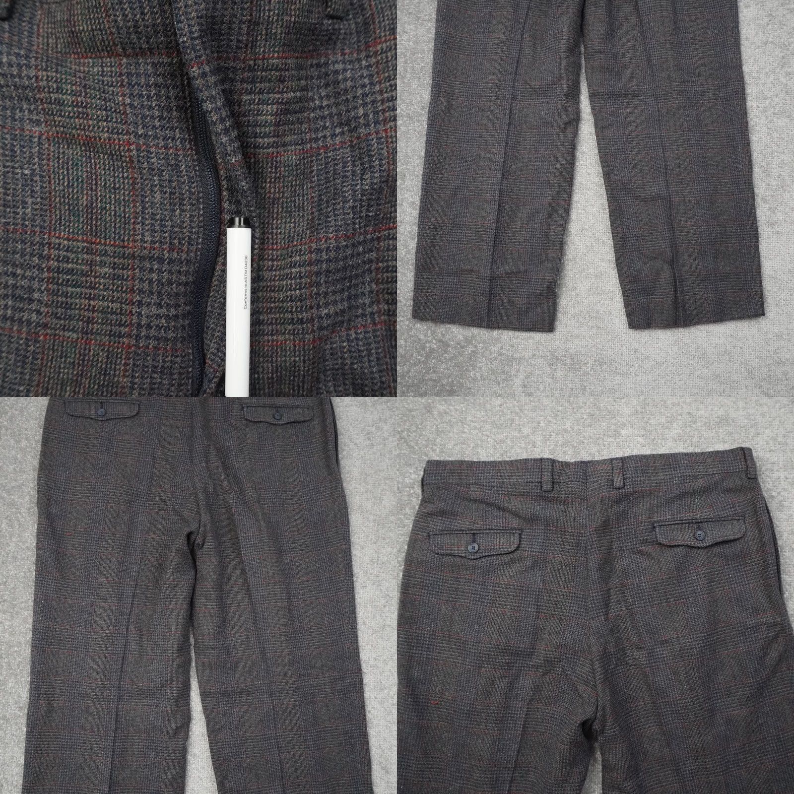 Pendleton VINTAGE Pendleton Wool Pants Mens 40x29 Plaid Gray Pleated Dress Pants USA Made 70s Regular Fit Mens Pants Size US 40 / EU 56 - 8 Thumbnail