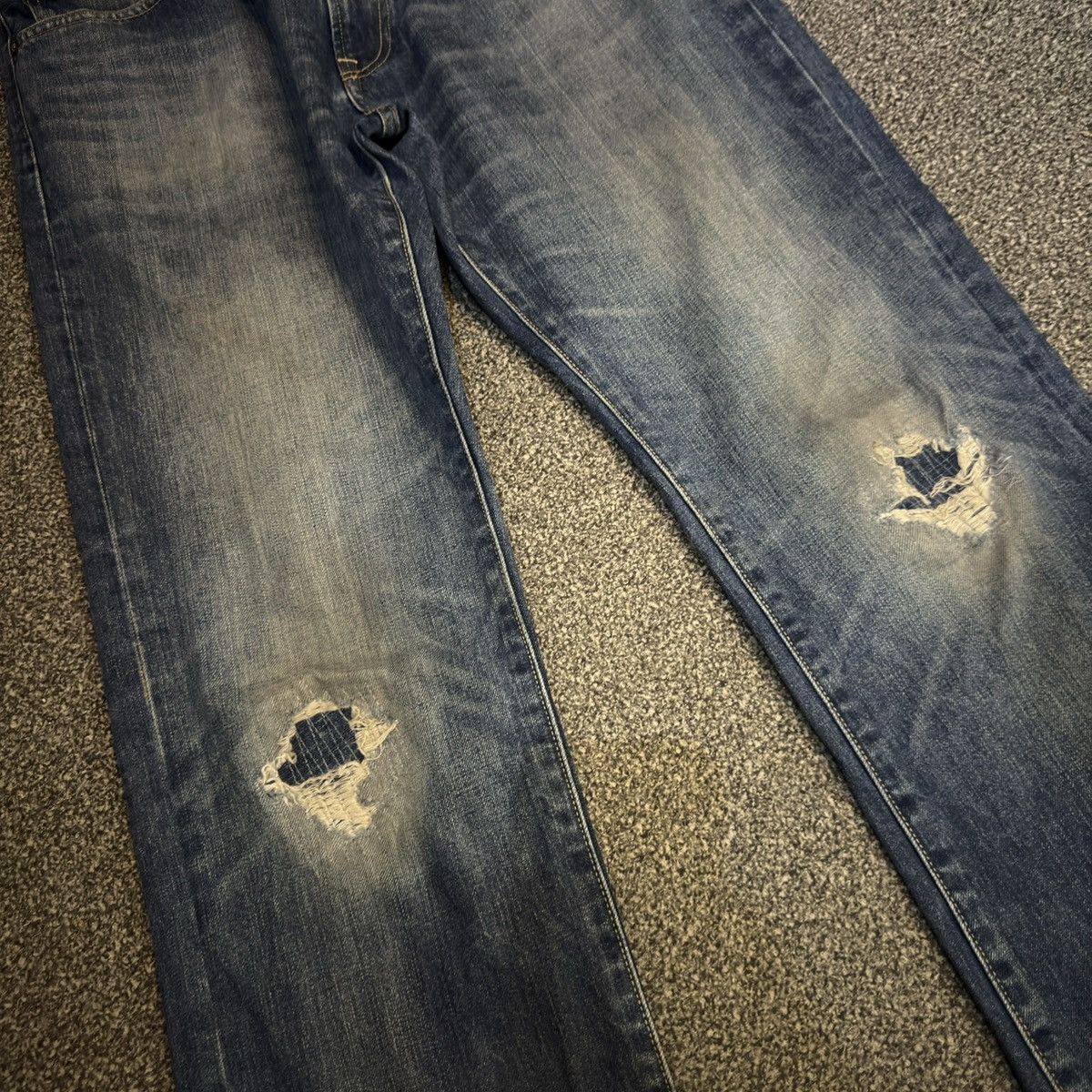 Undercover × Uniqlo Vintage Y2K Uniqlo UJ Distressed Denim Jeans W36 Size US 36 / EU 52 - 4 Thumbnail