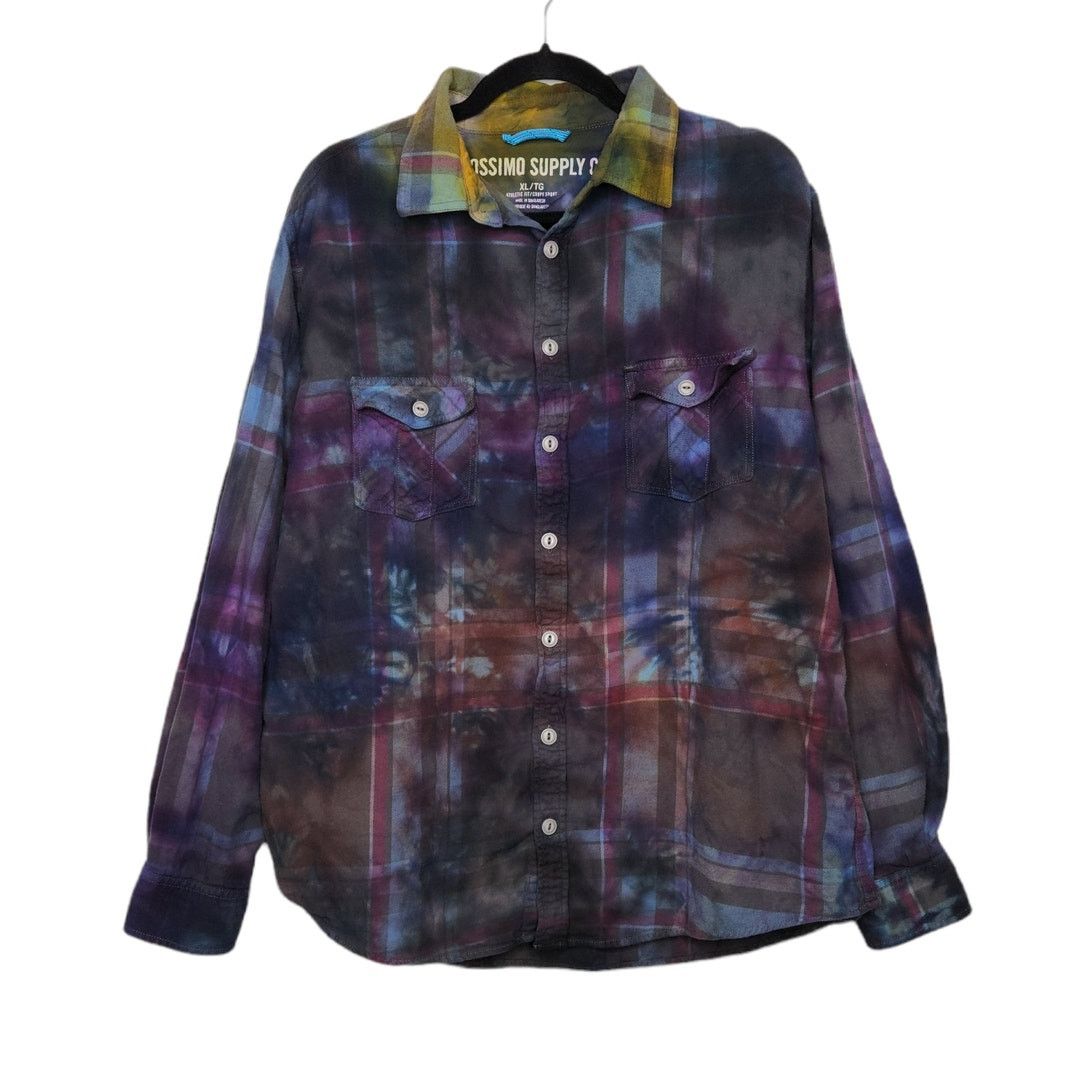 Mossimo Flannel Custom Ice Tie Dye Grunge Cobain Earth Tones Nature Size US XL / EU 56 / 4 - 1 Thumbnail