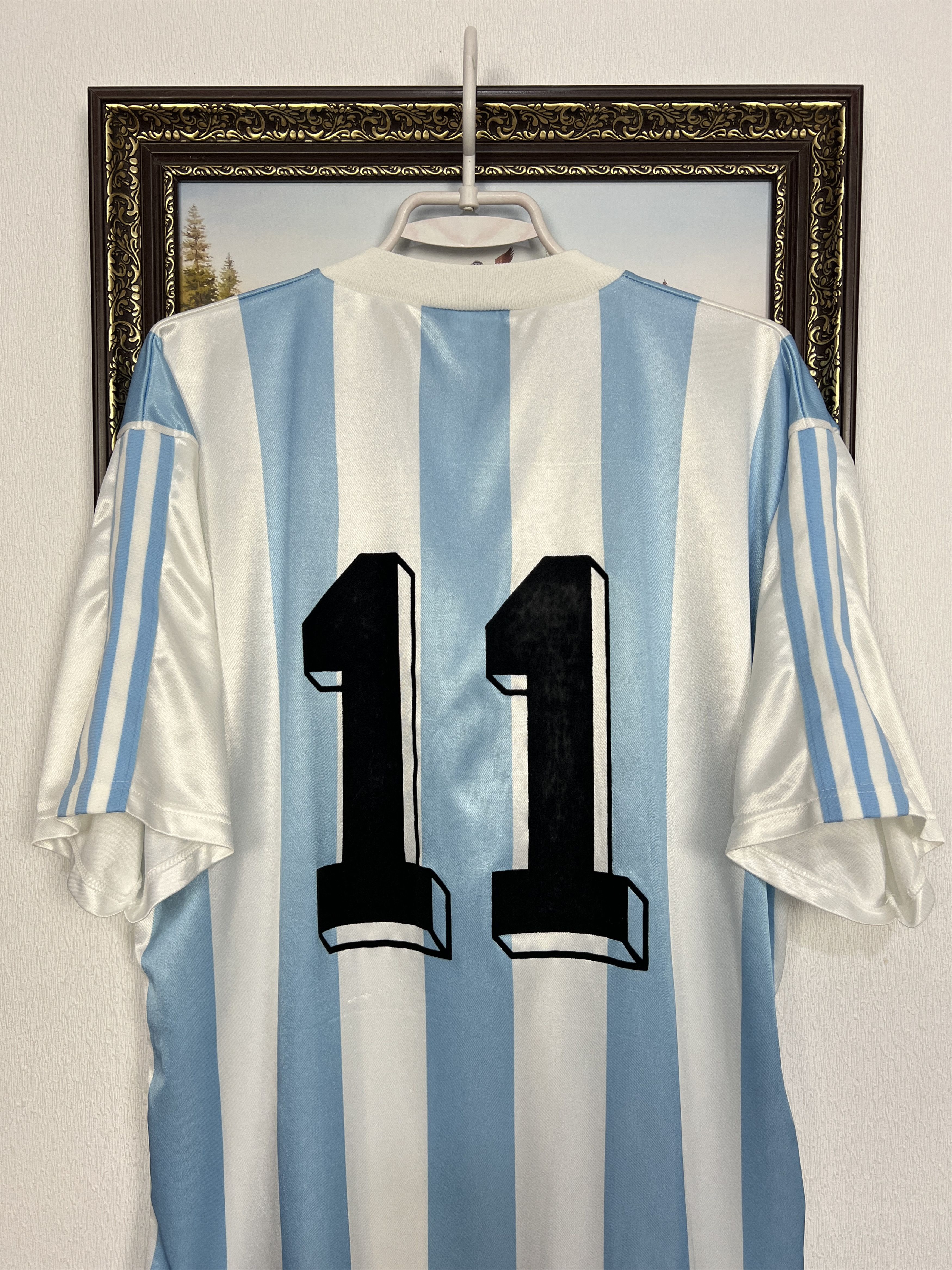 Adidas Argentina Home football shirt 1990 Soccer #11 Jersey Trikot Size US L / EU 52-54 / 3 - 7 Thumbnail