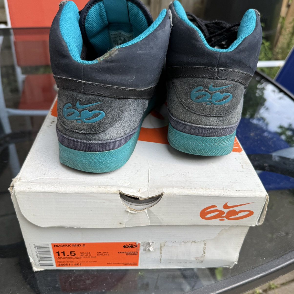 Nike Nike SB 6.0 Mavrk Mid 2 Men's Sk8 Obsidian/Black/Glass Blue Size US 11.5 / EU 44-45 - 7 Thumbnail