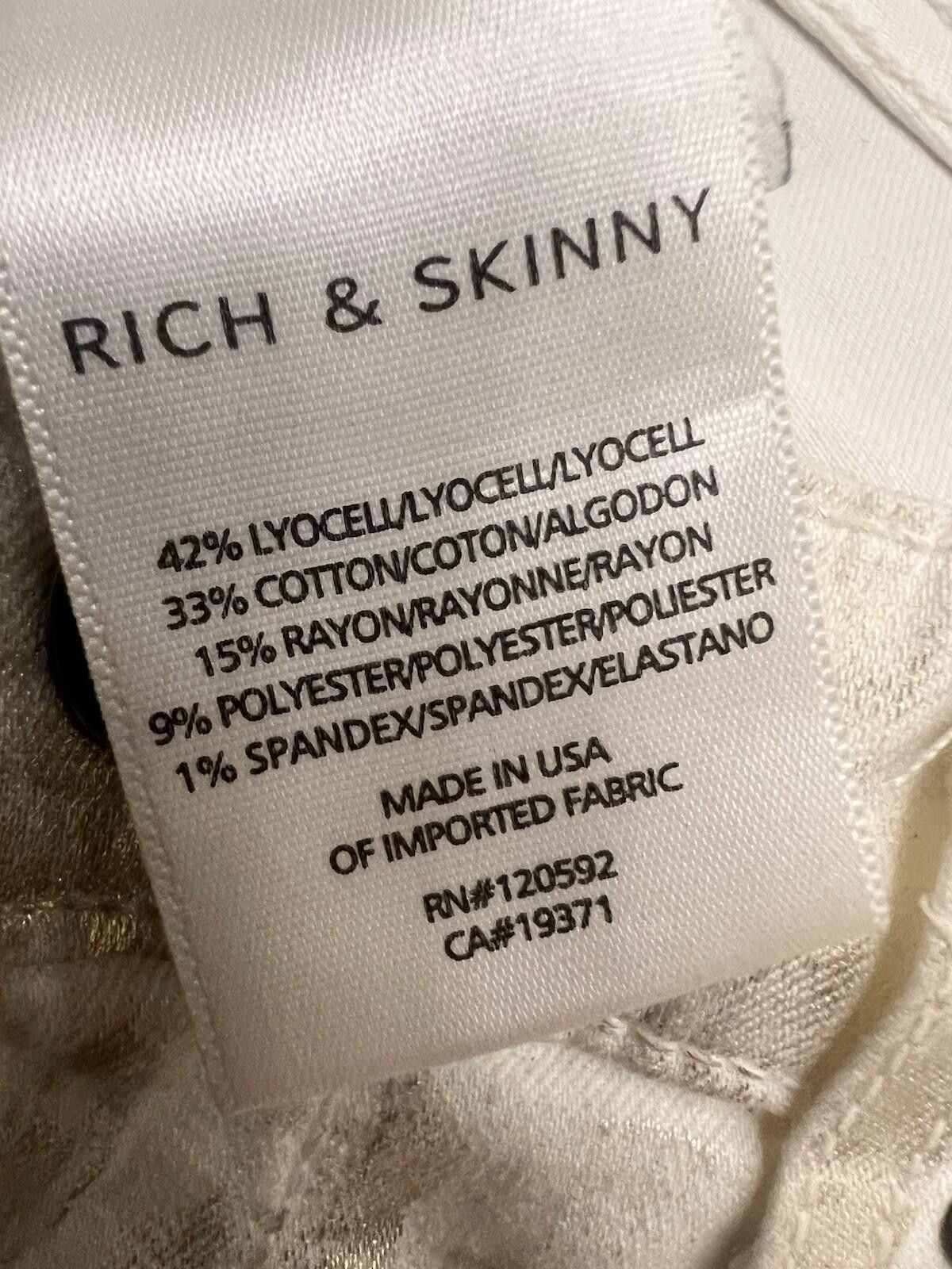 Other RICH AND SKINNY JEANS SIZE 27 USA Gold Splashes Inseam 29.5” Size 27" / US 4 / IT 40 - 4 Thumbnail