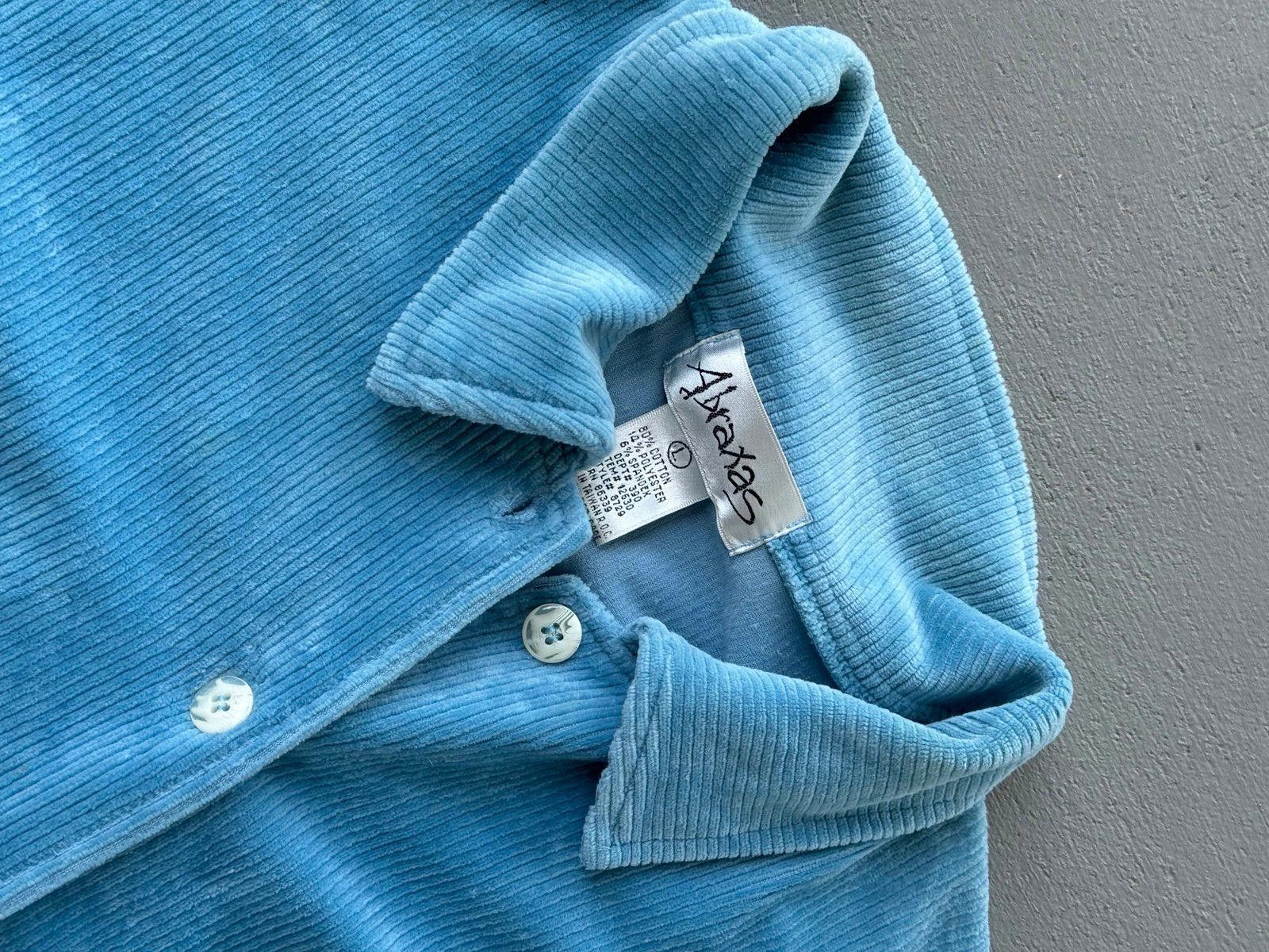 L.L. Bean Abraxas Ribbed Blue Button Up Size US L / EU 52-54 / 3 - 4 Thumbnail