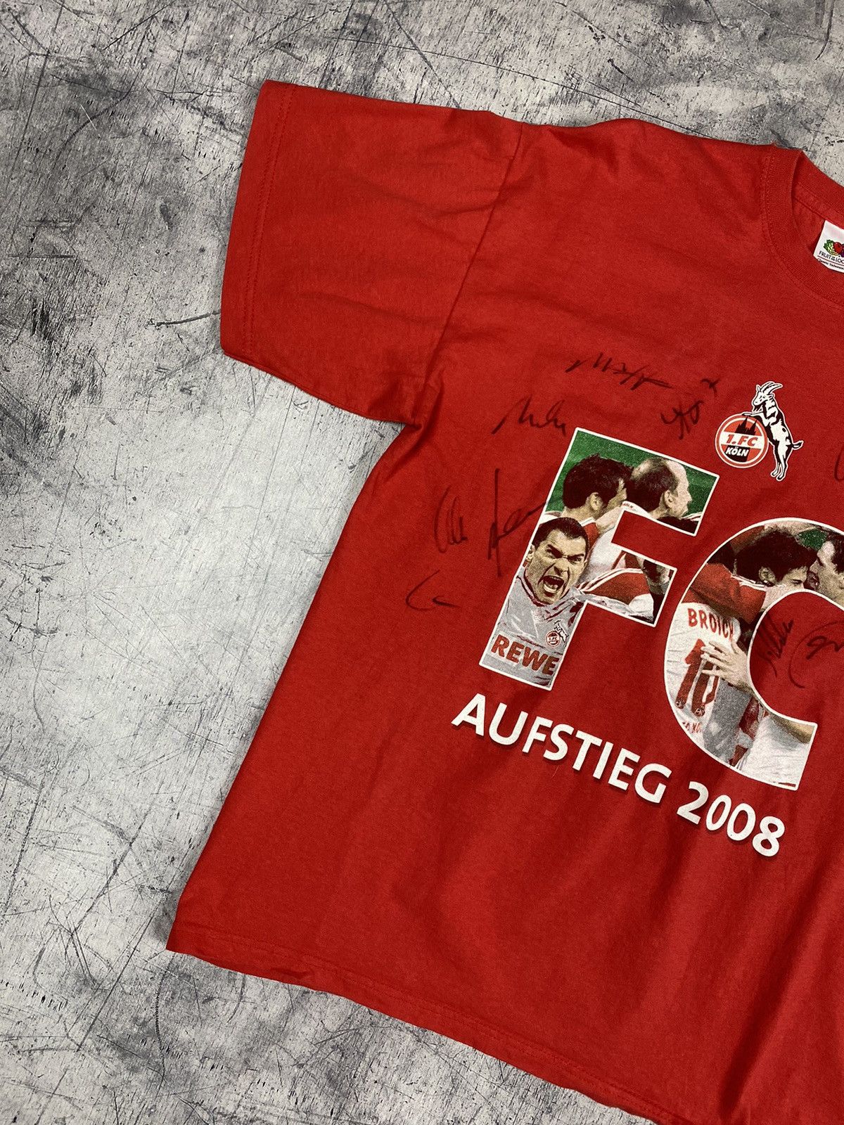Vintage Vintage 1.FC Köln Aufstieg 2008 Autograph Tee T Shirt Size US L / EU 52-54 / 3 - 3 Thumbnail