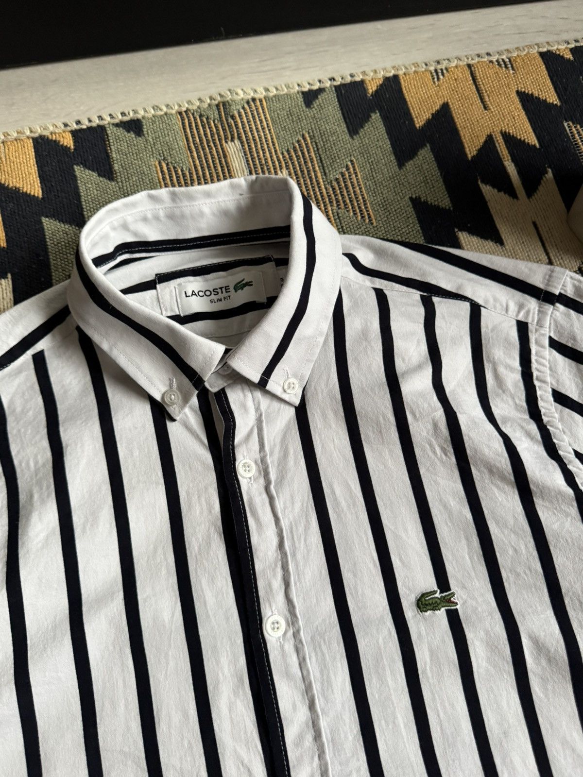 Lacoste Lacoste Stripped Button Up Shirt Size US M / EU 48-50 / 2 - 6 Thumbnail
