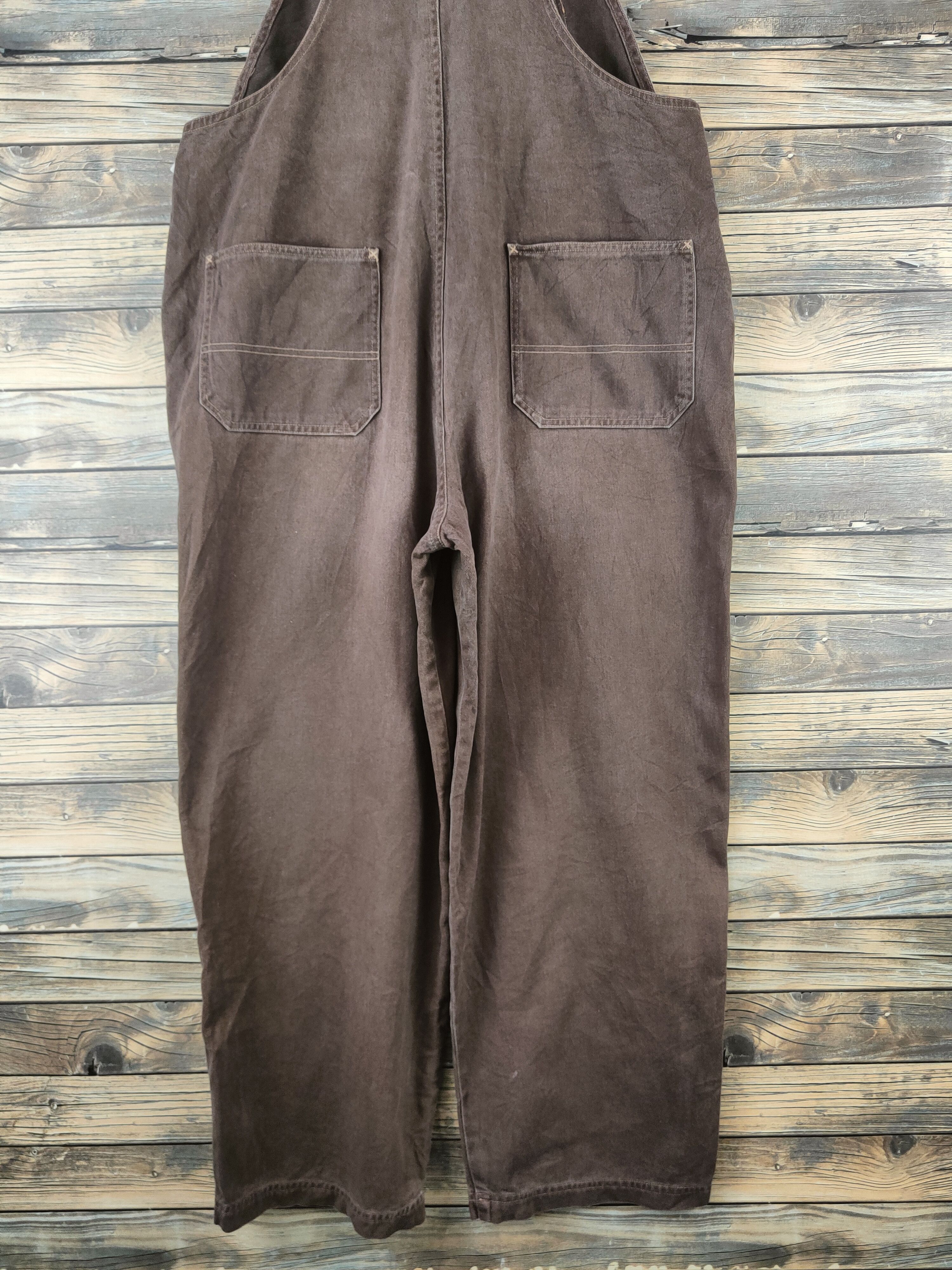 Japanese Brand Daily Topics blue jeans Brown Multipocket Jumpsuits #S2930 Size US 31 - 12 Thumbnail