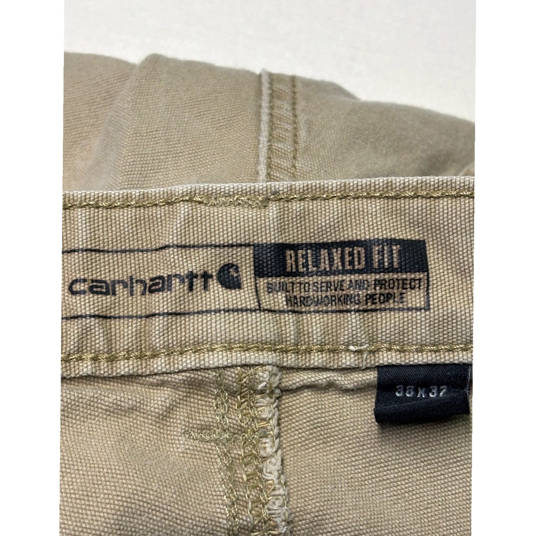 Carhartt Carhartt Pants Mens Relaxed Fit Khaki 38x32 BN2291 Beige Cotton Blend Workwear Trousers Size US 38 / EU 54 - 5 Thumbnail