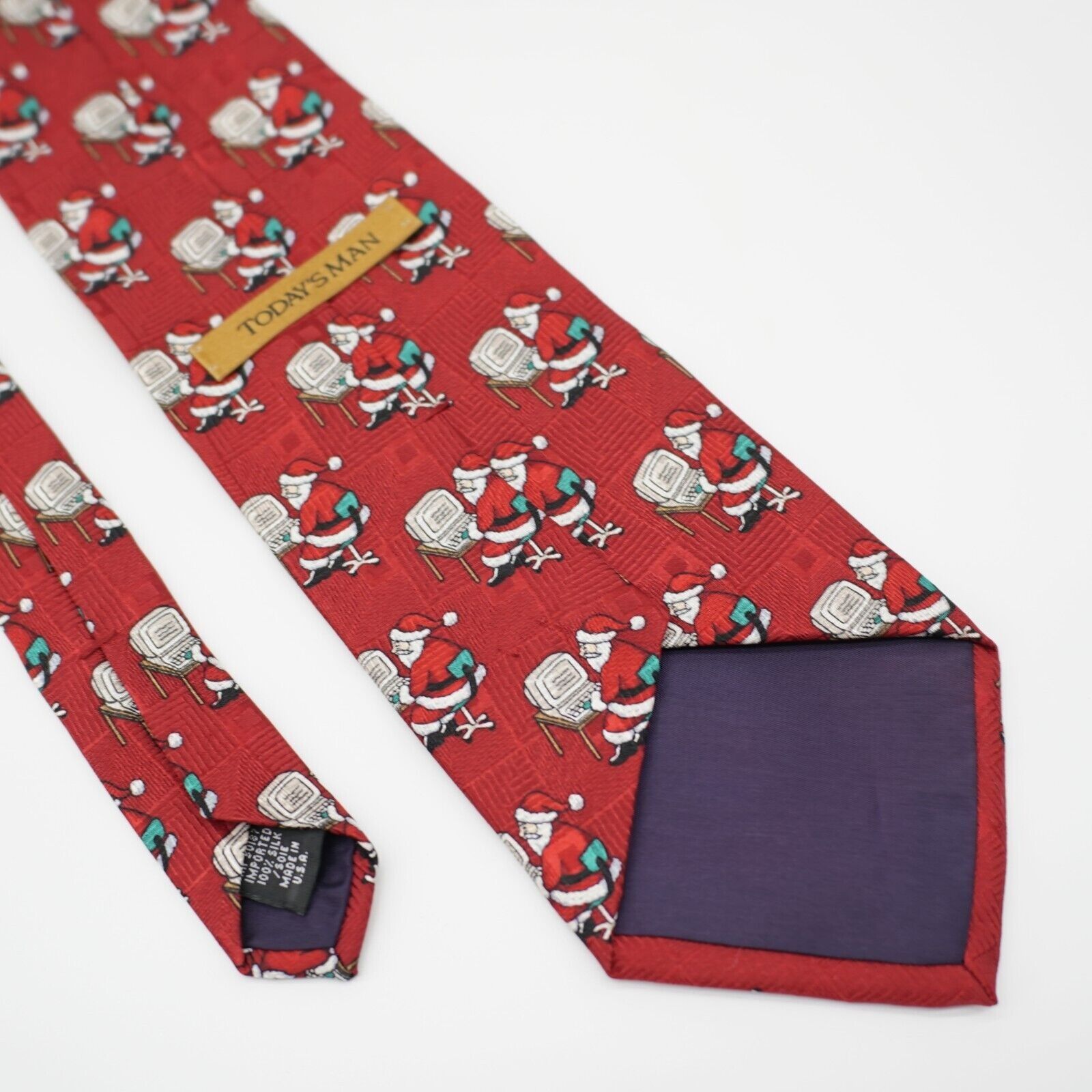 Designer Today's Man Red Christmas Santa Computer Woven Short Wide Si Size ONE SIZE - 5 Thumbnail