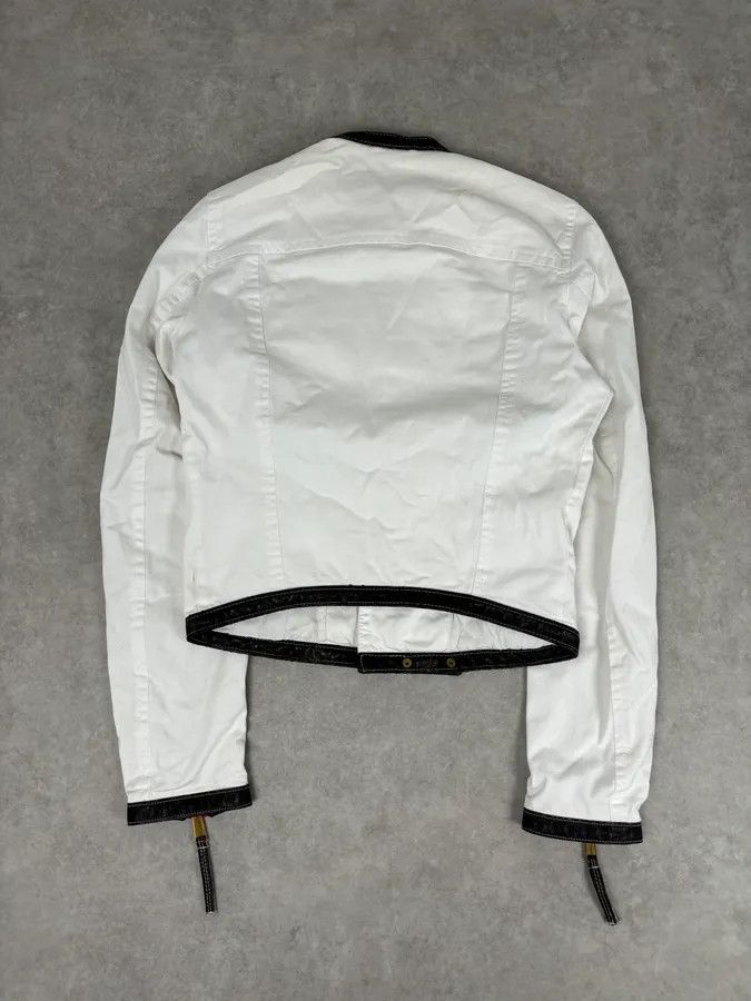Dsquared2 SS2008 Dsquared2 White Asymmetrical Nylon Contrast Stitch Jacket Size US M / EU 48-50 / 2 - 5 Thumbnail