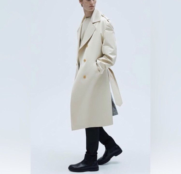 Zara New Zara Men’s Combination Plaid Trench Coat SZ L Size US L / EU 52-54 / 3 - 5 Thumbnail