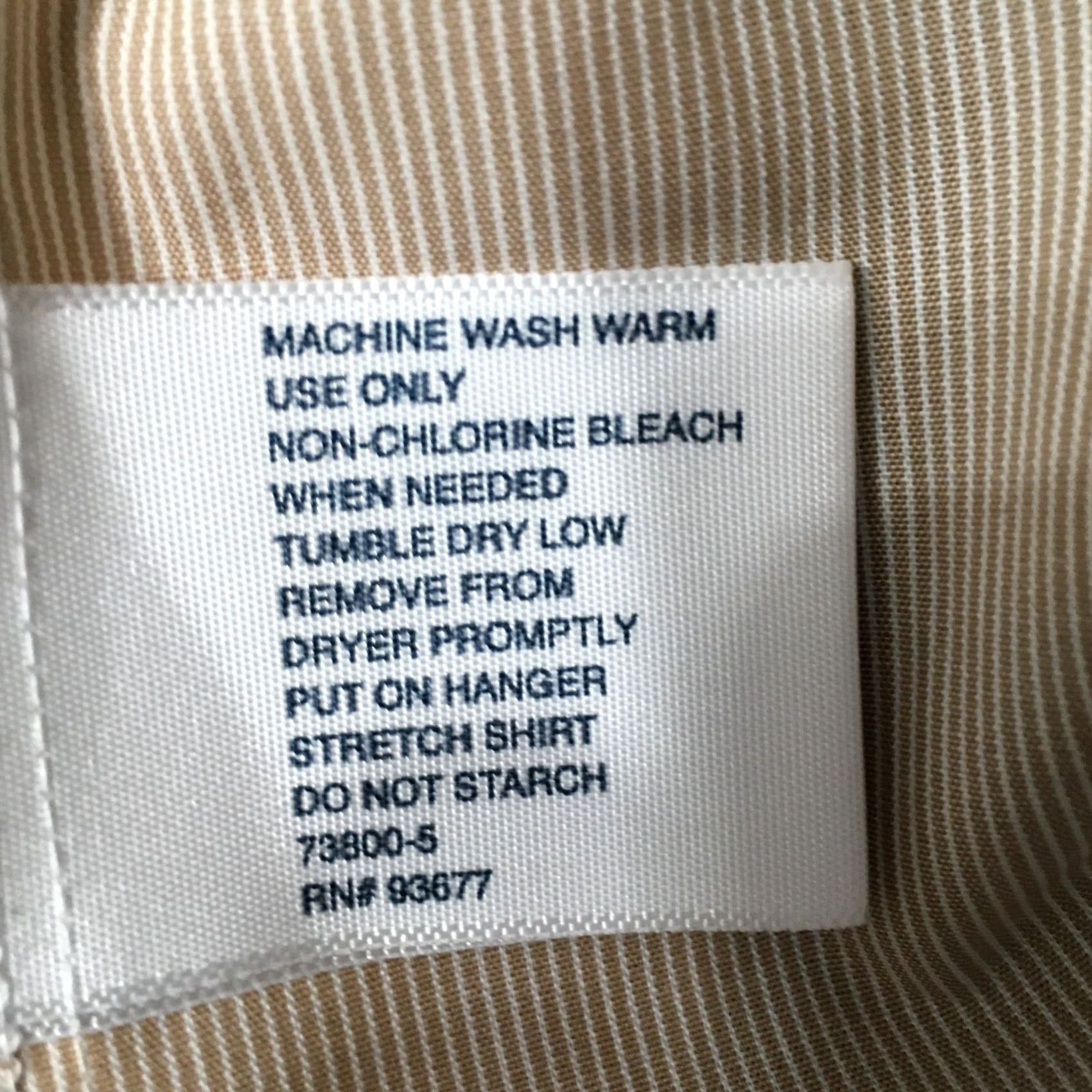 Stafford Stafford performance Shirt Mens 15.5 33 Beige Wrinkle Free Button Excellent Size US L / EU 52-54 / 3 - 4 Thumbnail