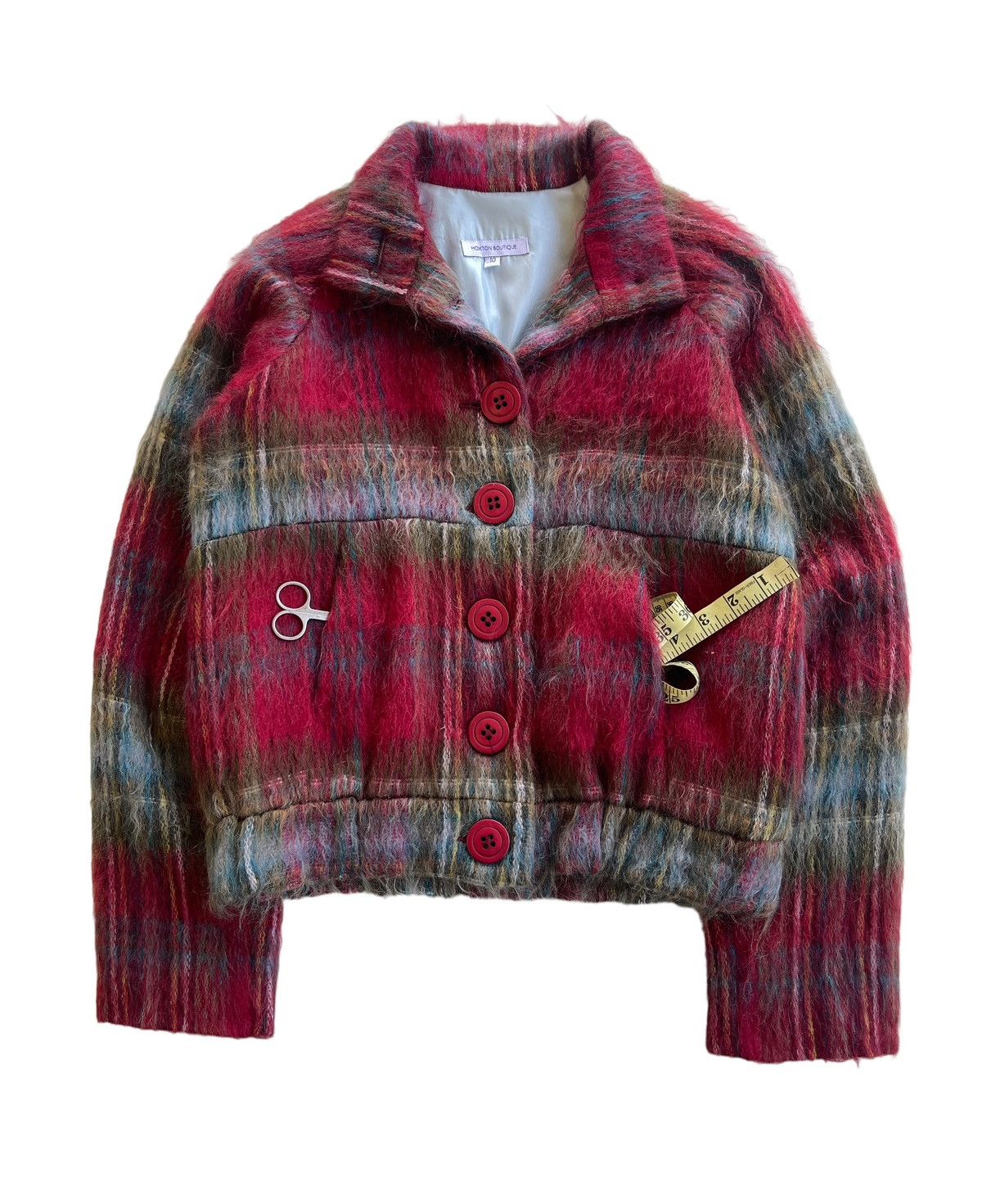 Vintage Hoxton Boutique England Fuzzy Mohair Blouson Jacket Size M / US 6-8 / IT 42-44 - 2 Thumbnail
