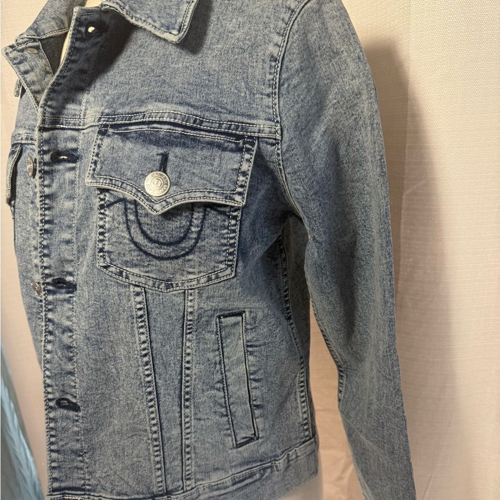 True Religion True Religion Light Blue Jean Jacket Size XL / US 12-14 / IT 48-50 - 3 Thumbnail
