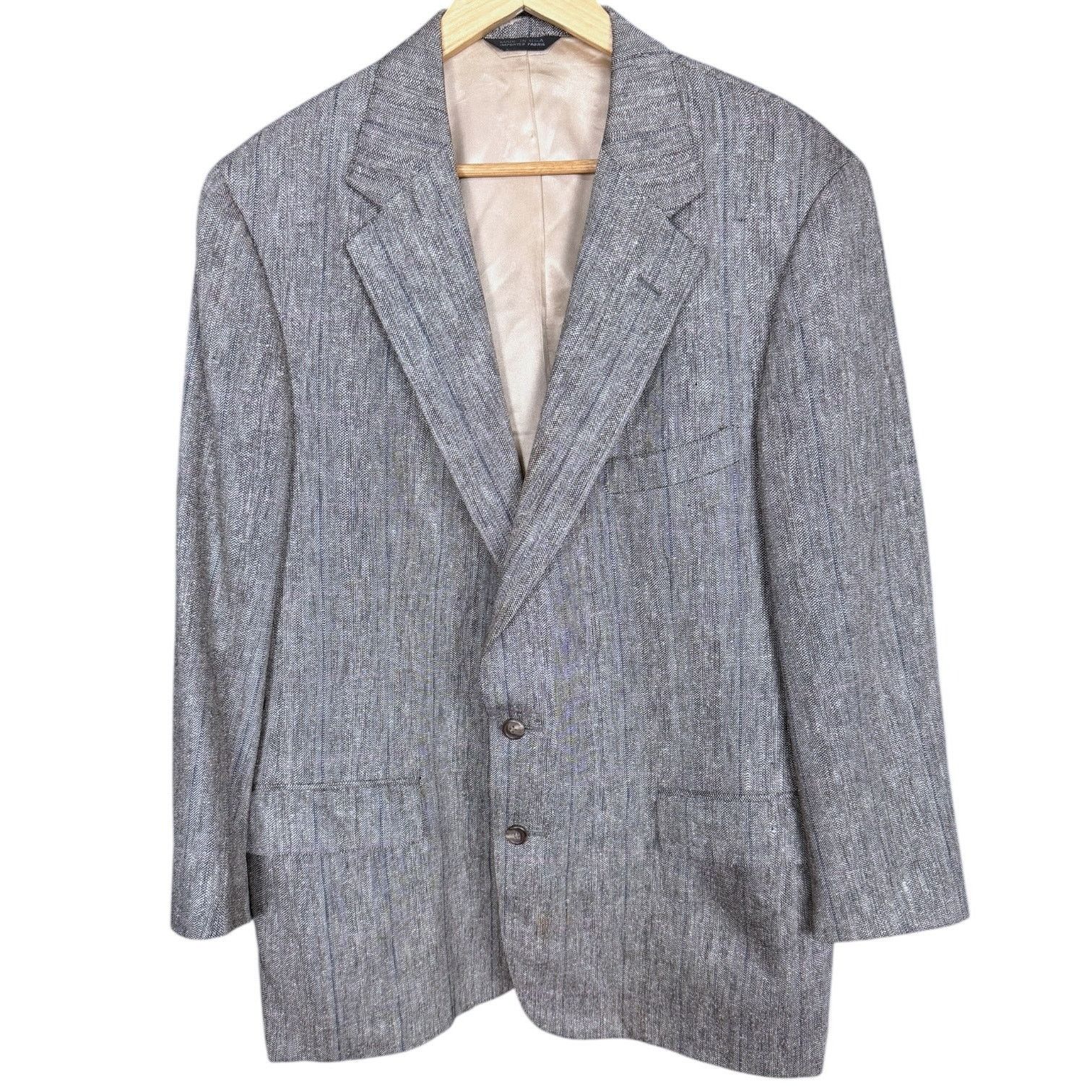 Polo Ralph Lauren Vintage Polo University Club 42R Gray Wool Blazer Preppy Size 42R - 1 Thumbnail