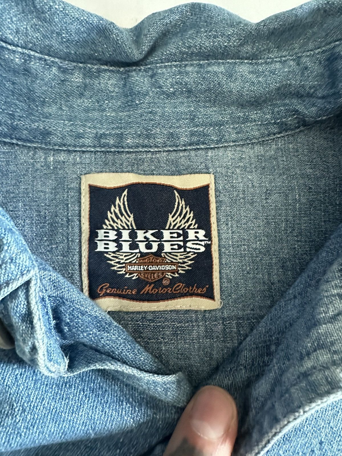 Harley Davidson × Vintage Rare Bikers Blue Harley Davidson jacket Size US XXL / EU 58 / 5 - 4 Thumbnail