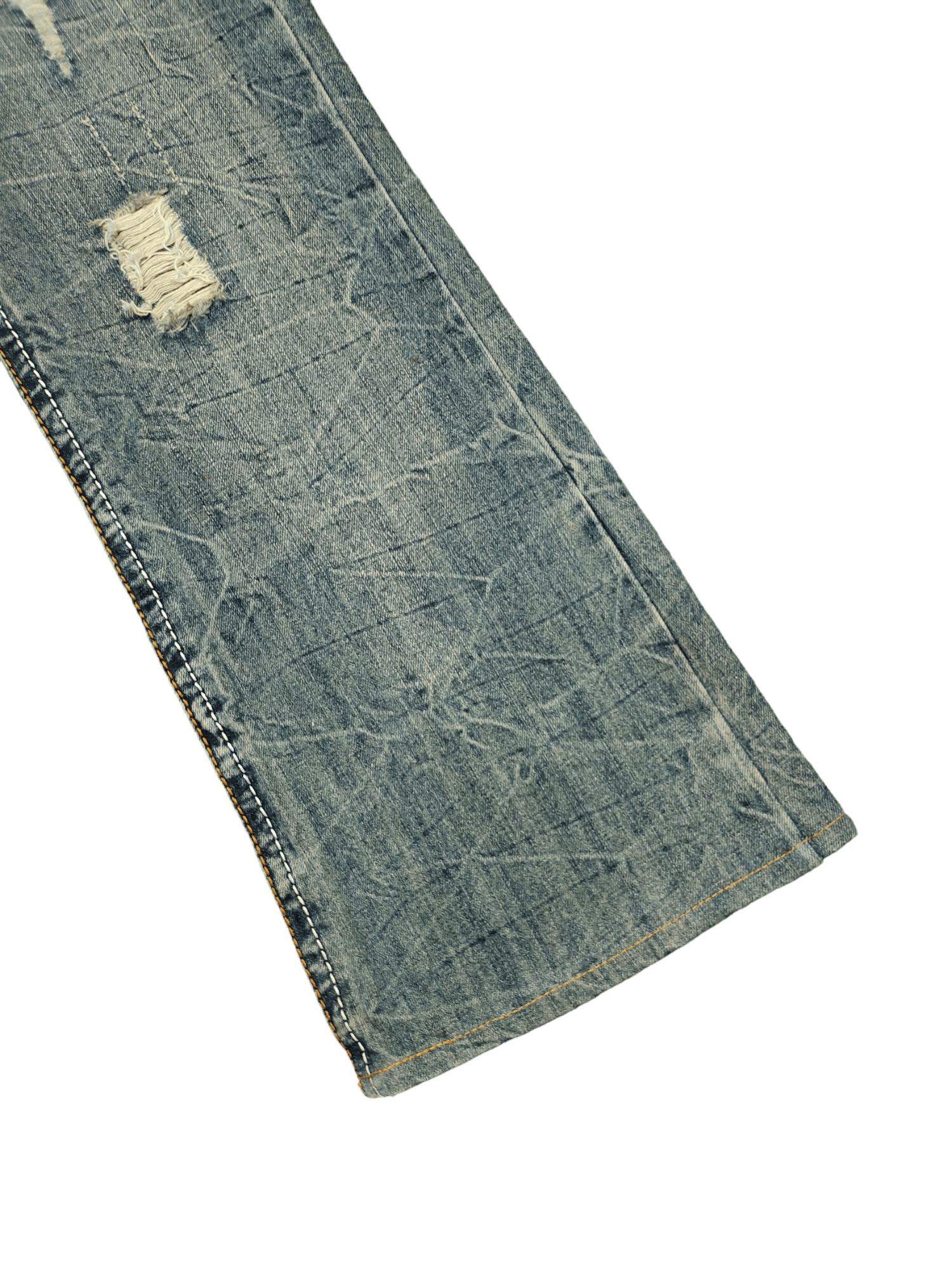 If Six Was Nine Flare Baggy Jean Agate Label Wings Distress Bootcut Wide Leg Size US 34 / EU 50 - 15 Thumbnail