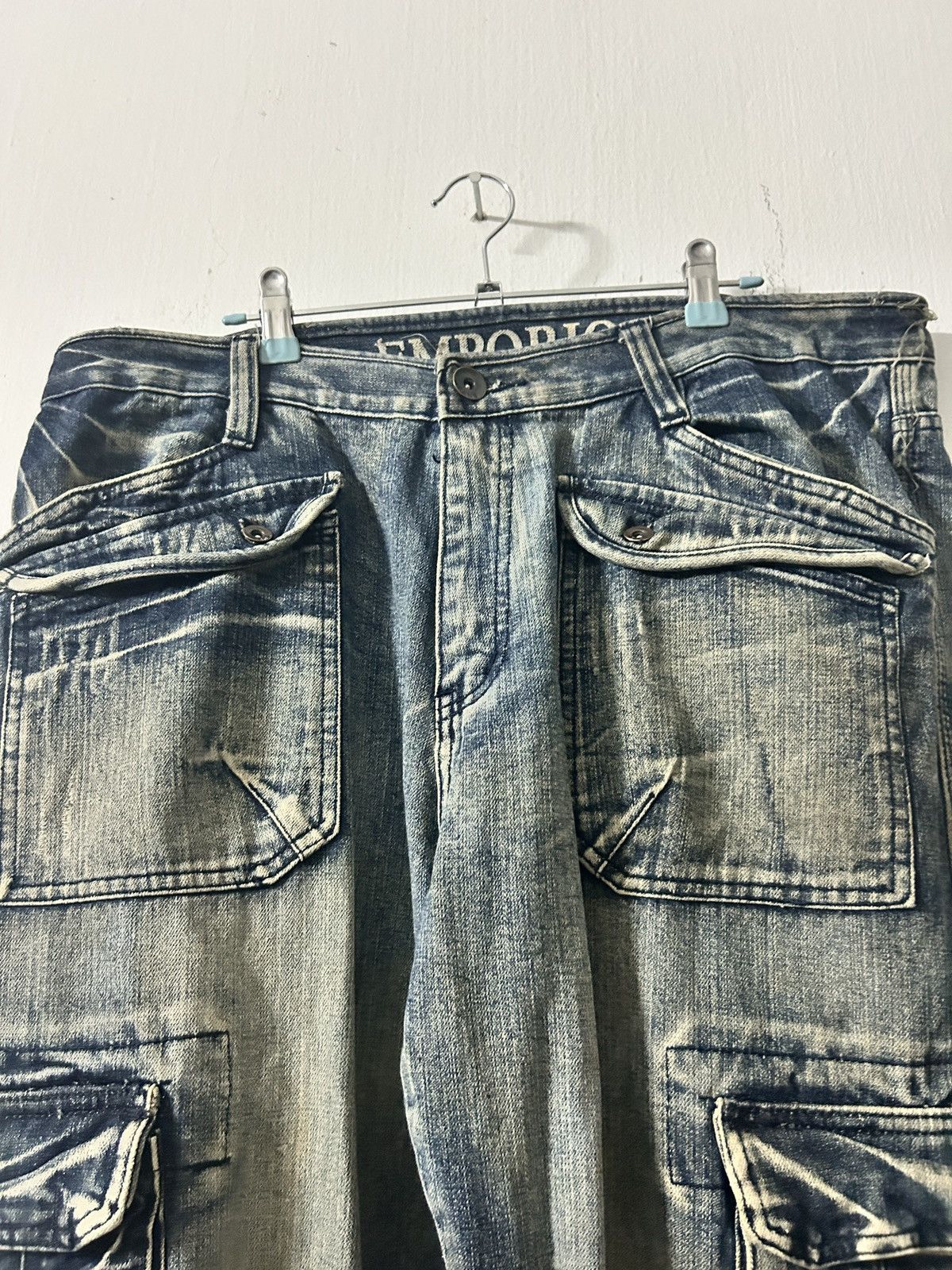 If Six Was Nine × Japanese Brand × Le Grande Bleu (L.G.B.) Emporio Cargo Multi Pocket Jeans Sick Acid Wash I6w9 Design Size US 37 - 4 Thumbnail