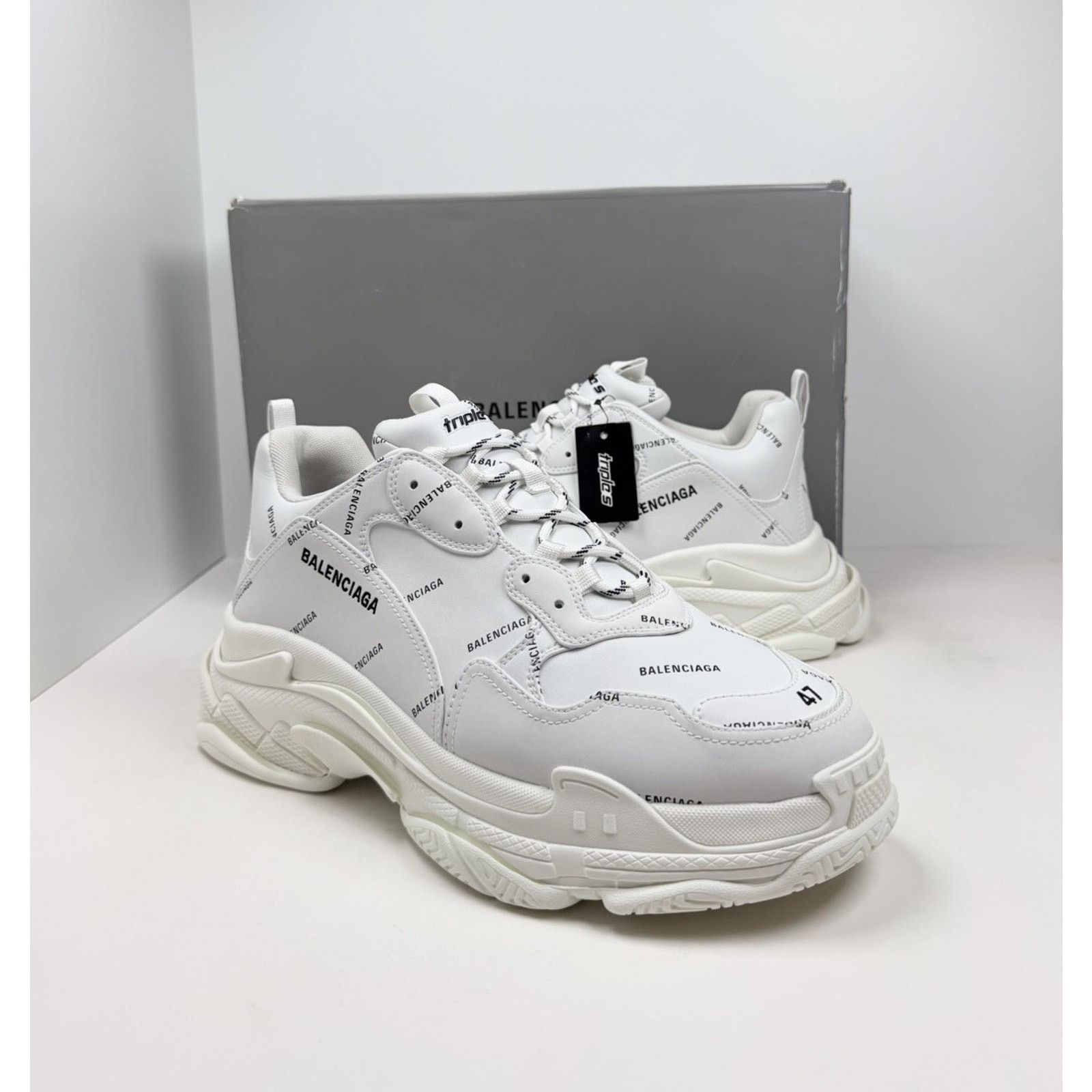 Balenciaga Size 47EU/14US - Balenciaga Triple S Allover Logo NEW Size US 14 / EU 47 - 2 Thumbnail