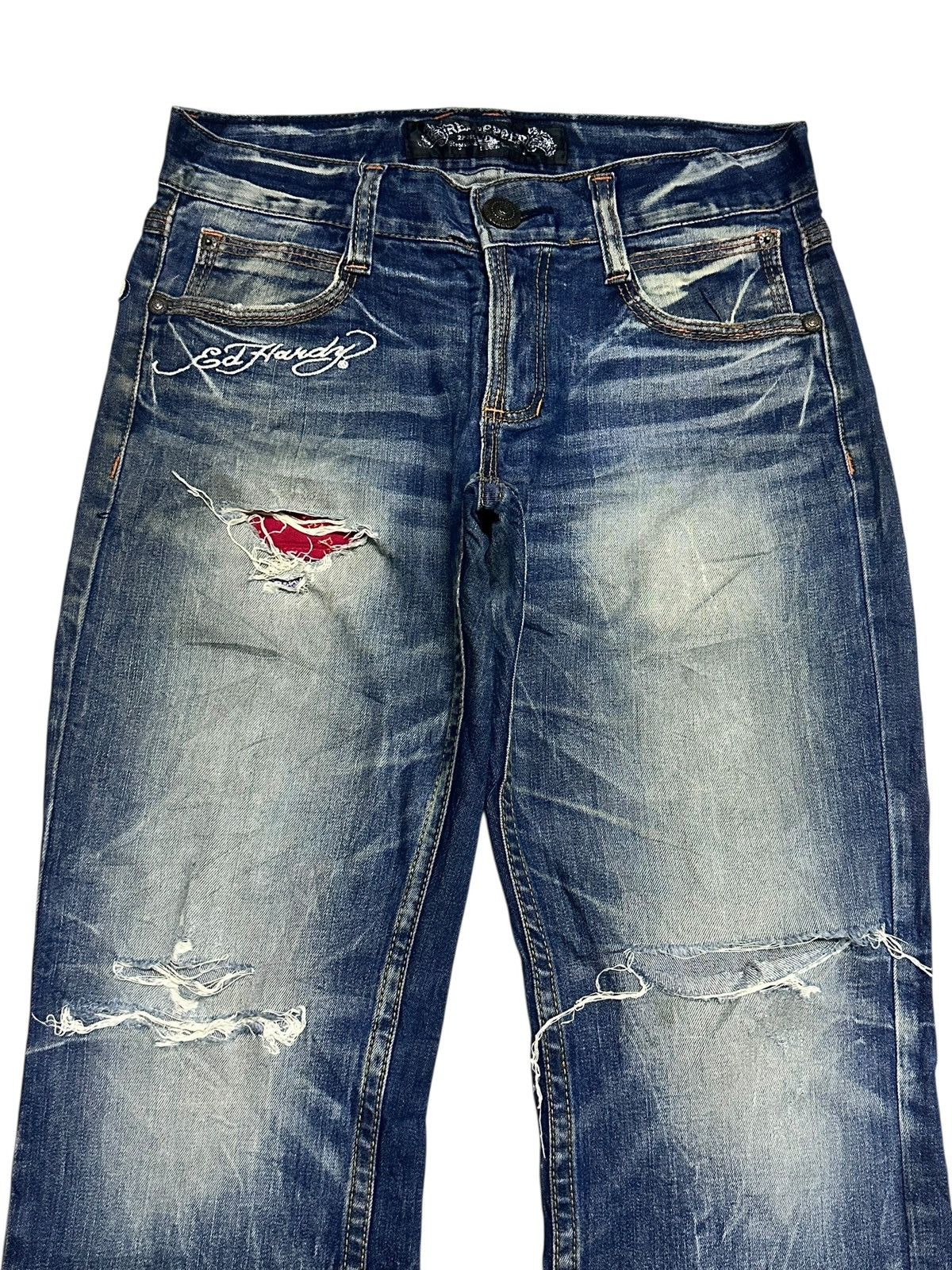 Ed Hardy Vintage Ed Hardy x Red Pepper Baggy Style With Faded Wash Size US 32 / EU 48 - 4 Thumbnail