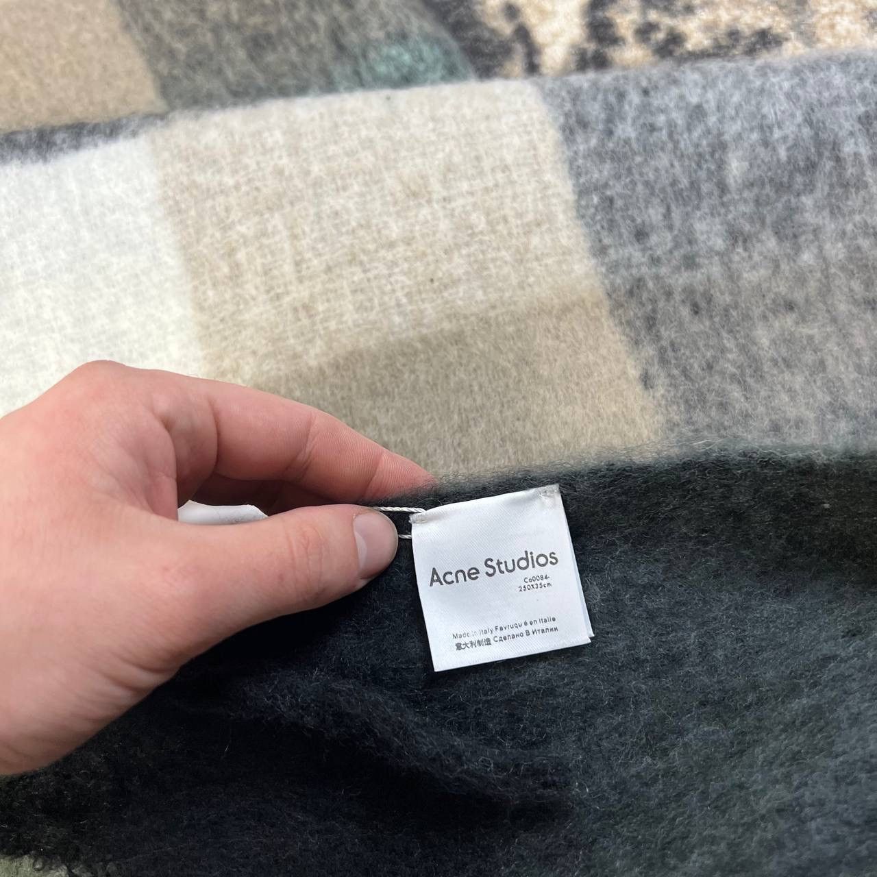 Acne Studios Acne Studios Alpaca/wool Scarf Big Logo Checkered Size ONE SIZE - 6 Thumbnail
