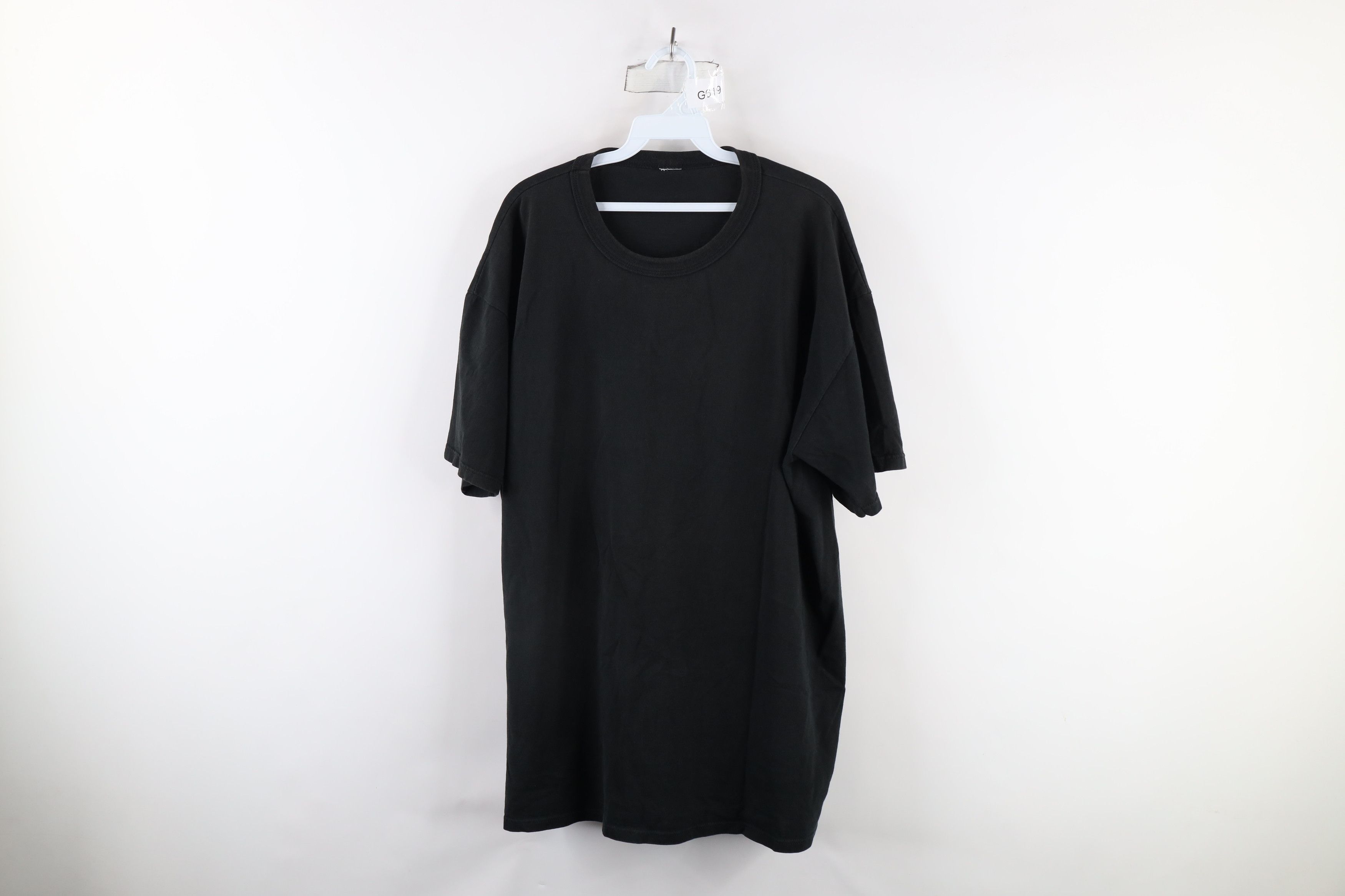 Vintage Vintage 90s Streetwear Heavyweight Cotton T-Shirt Black Size US XL / EU 56 / 4 - 1 Thumbnail