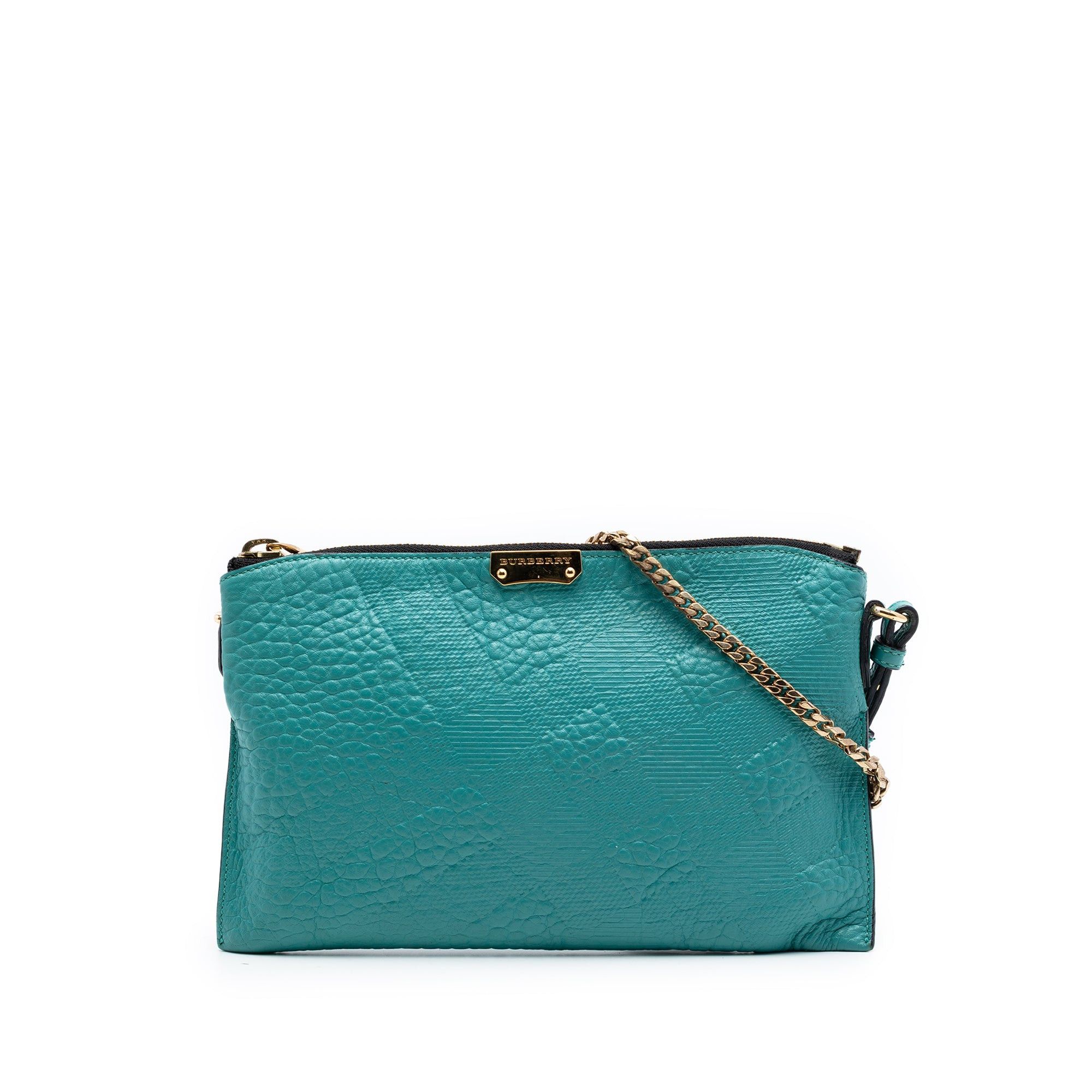 Burberry Grain Check Embossed Leather Peyton Crossbody Size ONE SIZE - 1 Thumbnail