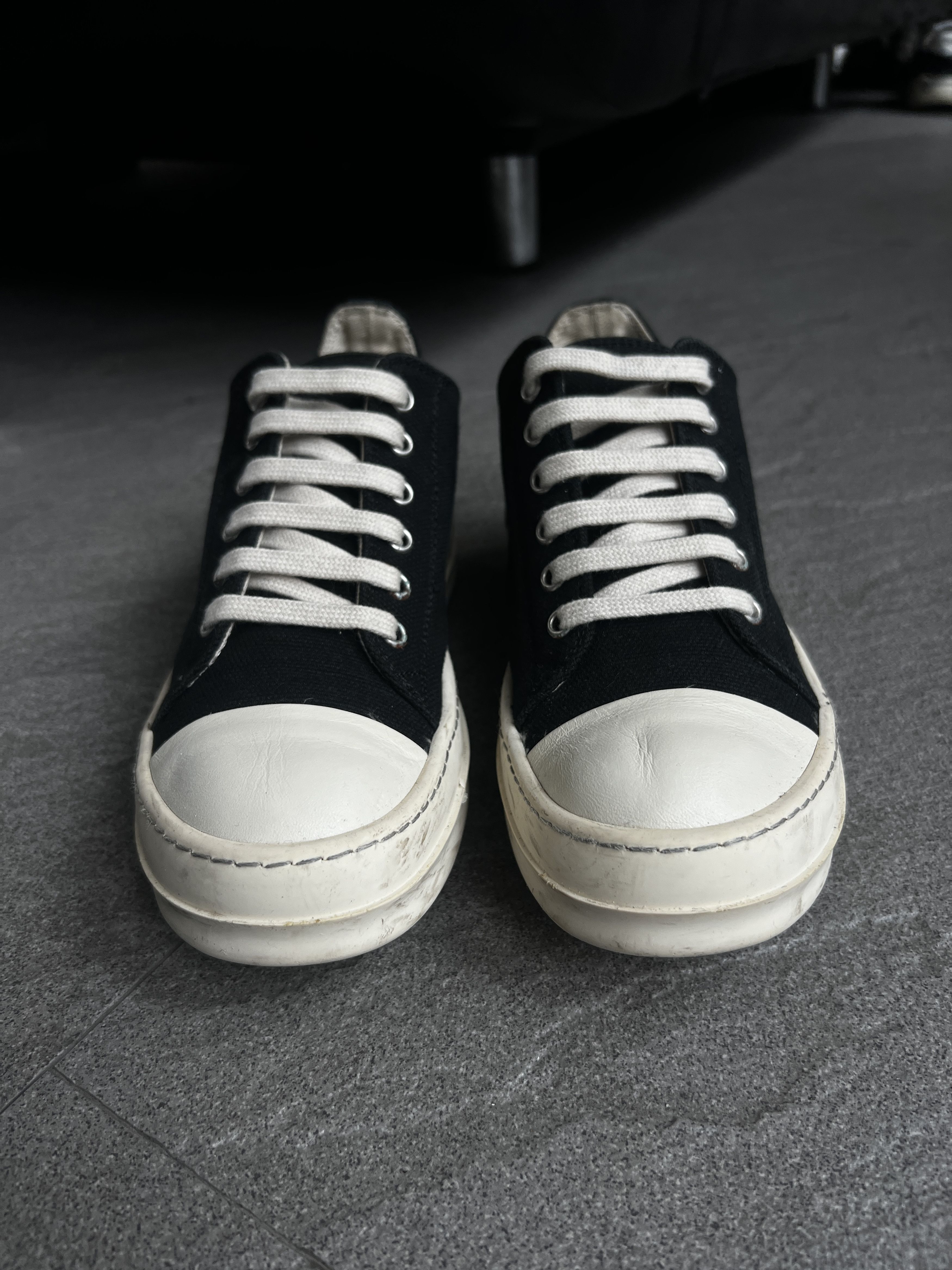 Rick Owens Drkshdw Rick Owens DRKSHDW Canvas Low Sneakers Black EU38 Size US 5.5 / EU 38 - 5 Thumbnail