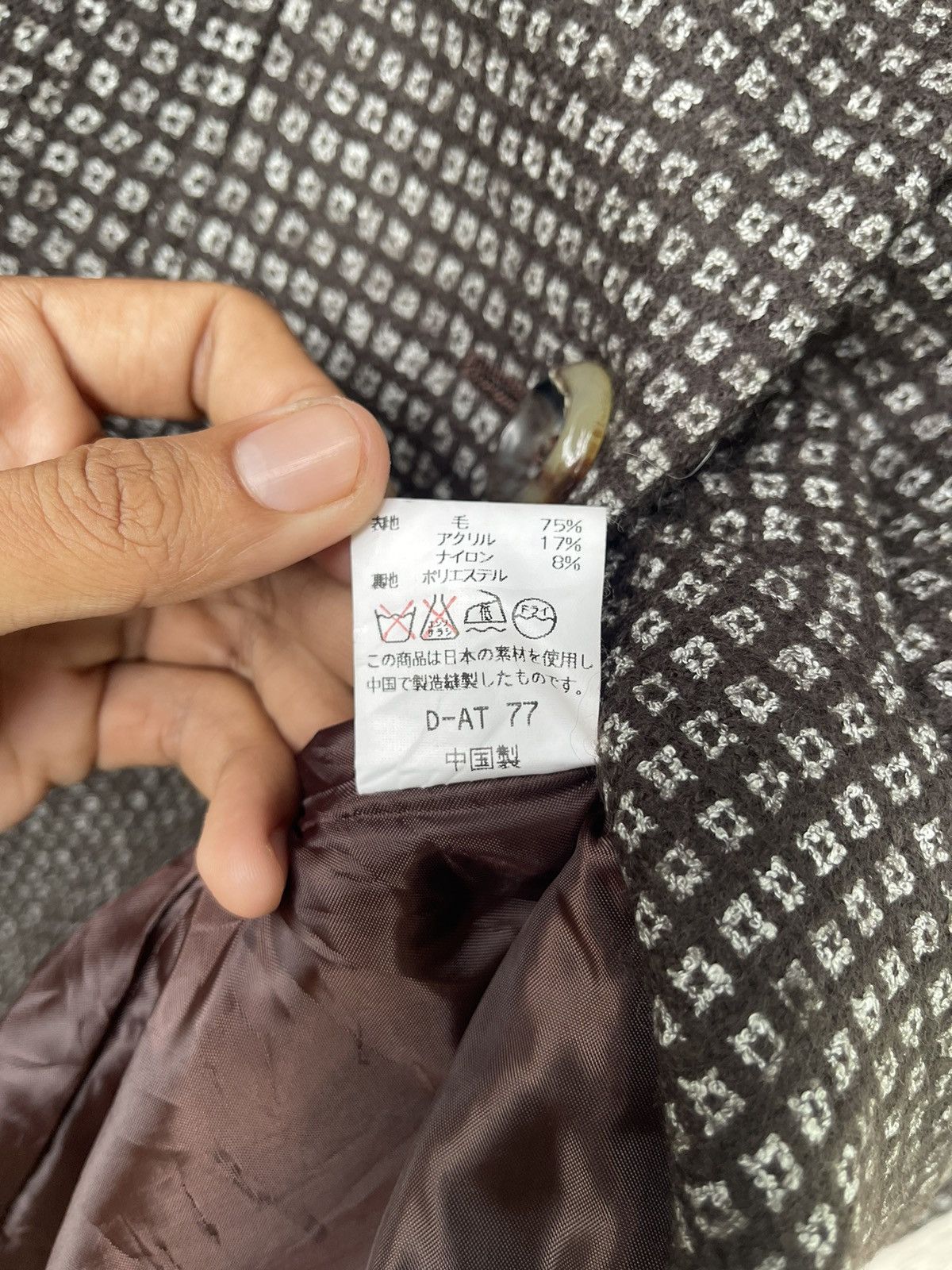 Designer Sofía Rossi Vintage Houndstooth Long Coat – Size 9AR (JP) Size M / US 6-8 / IT 42-44 - 17 Thumbnail