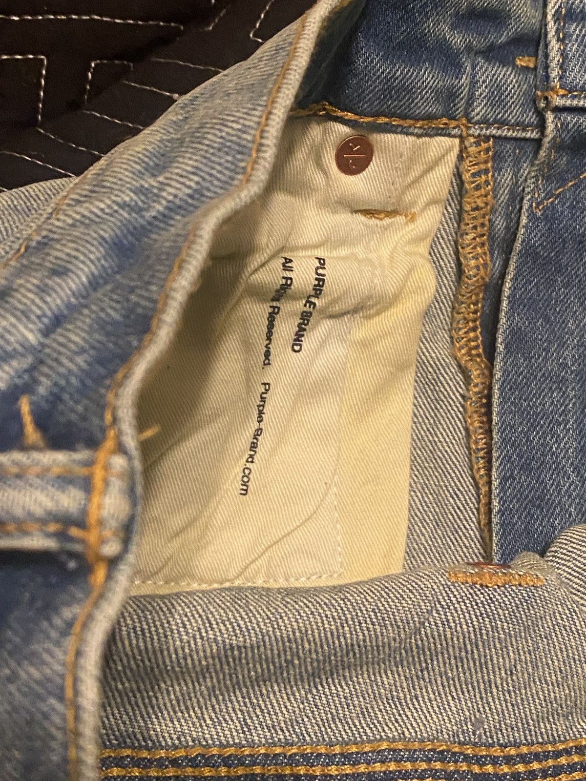 Purple Brand Purple brand jeans, blue denim white splatter design Size US 30 / EU 46 - 10 Thumbnail