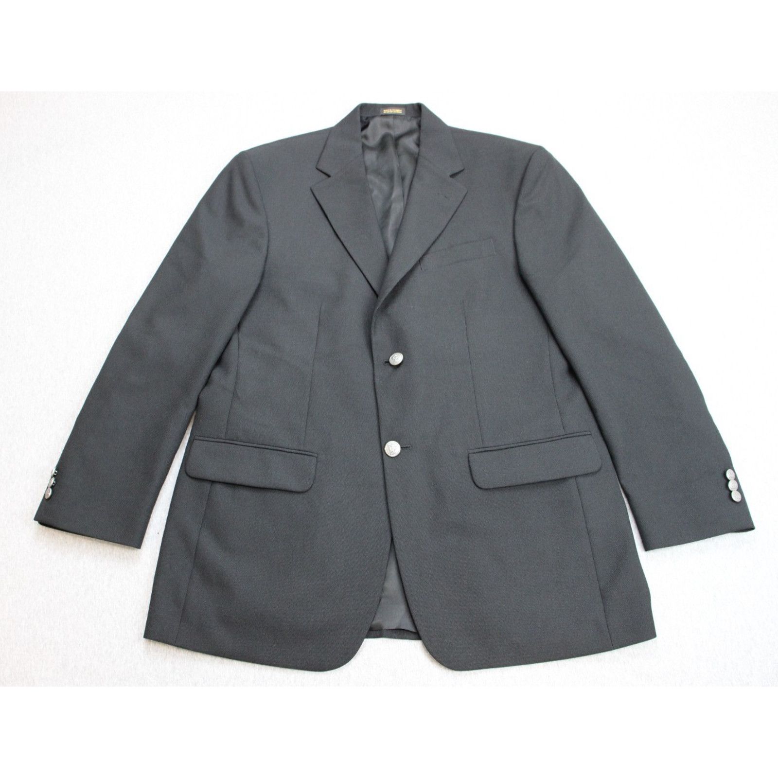 Stafford Stafford Blazer Mens Size 40R Black Notch Lapel 2 Button Size 40R - 2 Thumbnail