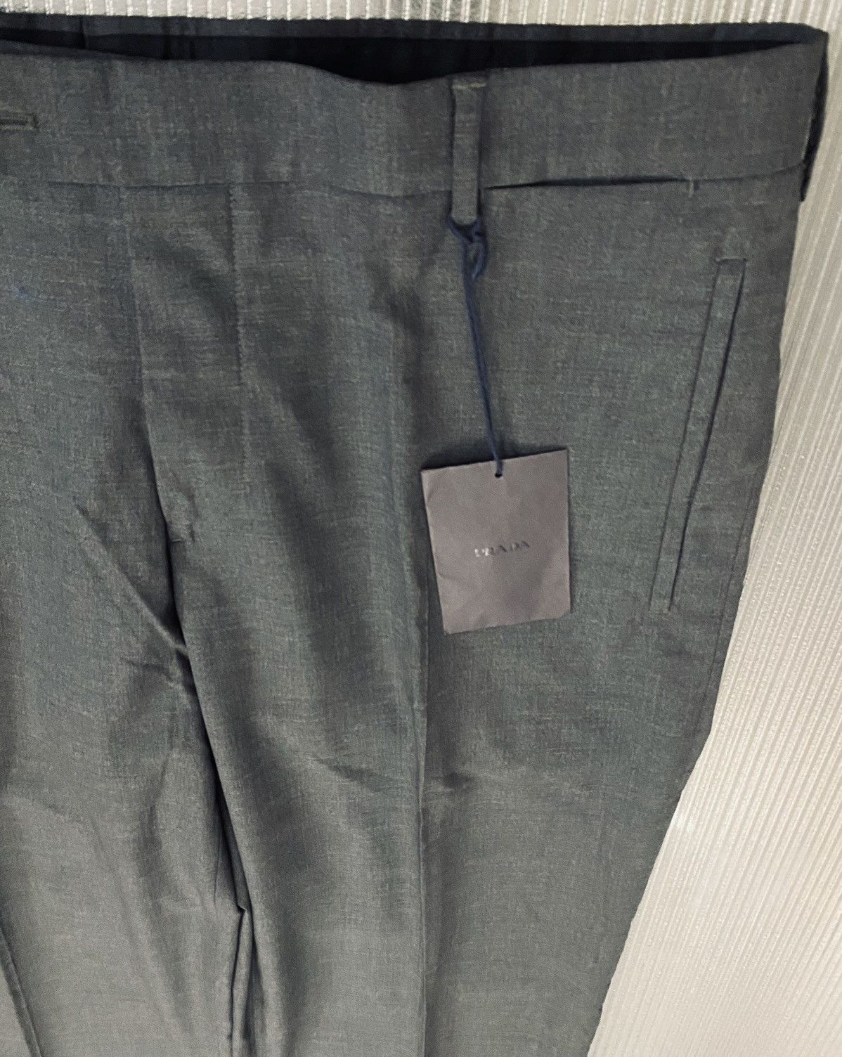 Prada Prada 🇮🇹 ardesia grey super 110’s wool street slacks 54 NW Size US 37 - 12 Thumbnail